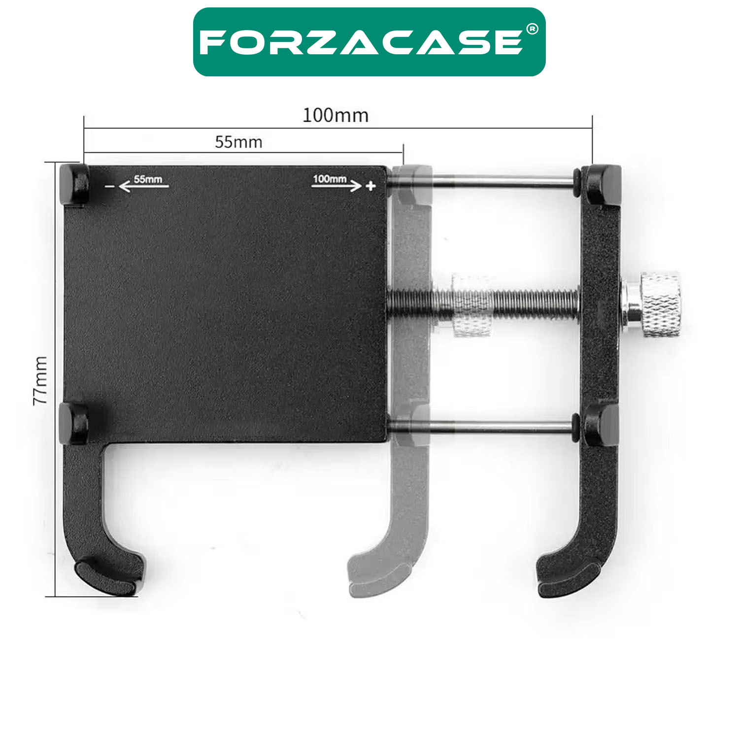 Forzacase Bisiklet Motosiklet Scooter için Ayna Montajlı Metal Telefon Tutucu - P2 FC980