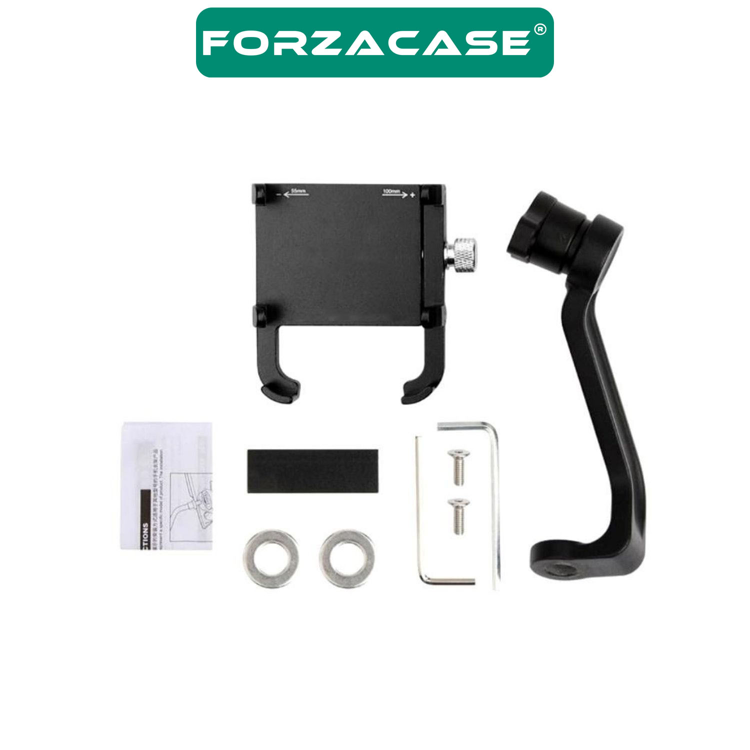 Forzacase Bisiklet Motosiklet Scooter için Ayna Montajlı Metal Telefon Tutucu - P2 FC980