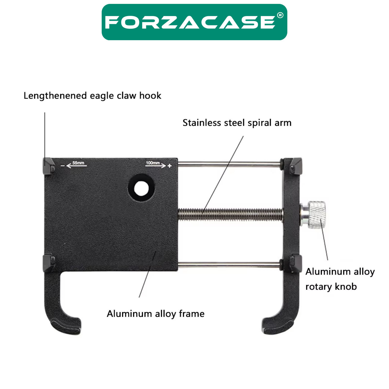 Forzacase Bisiklet Motosiklet Scooter için Gidon Montajlı Metal Telefon Tutucu - P3 FC981