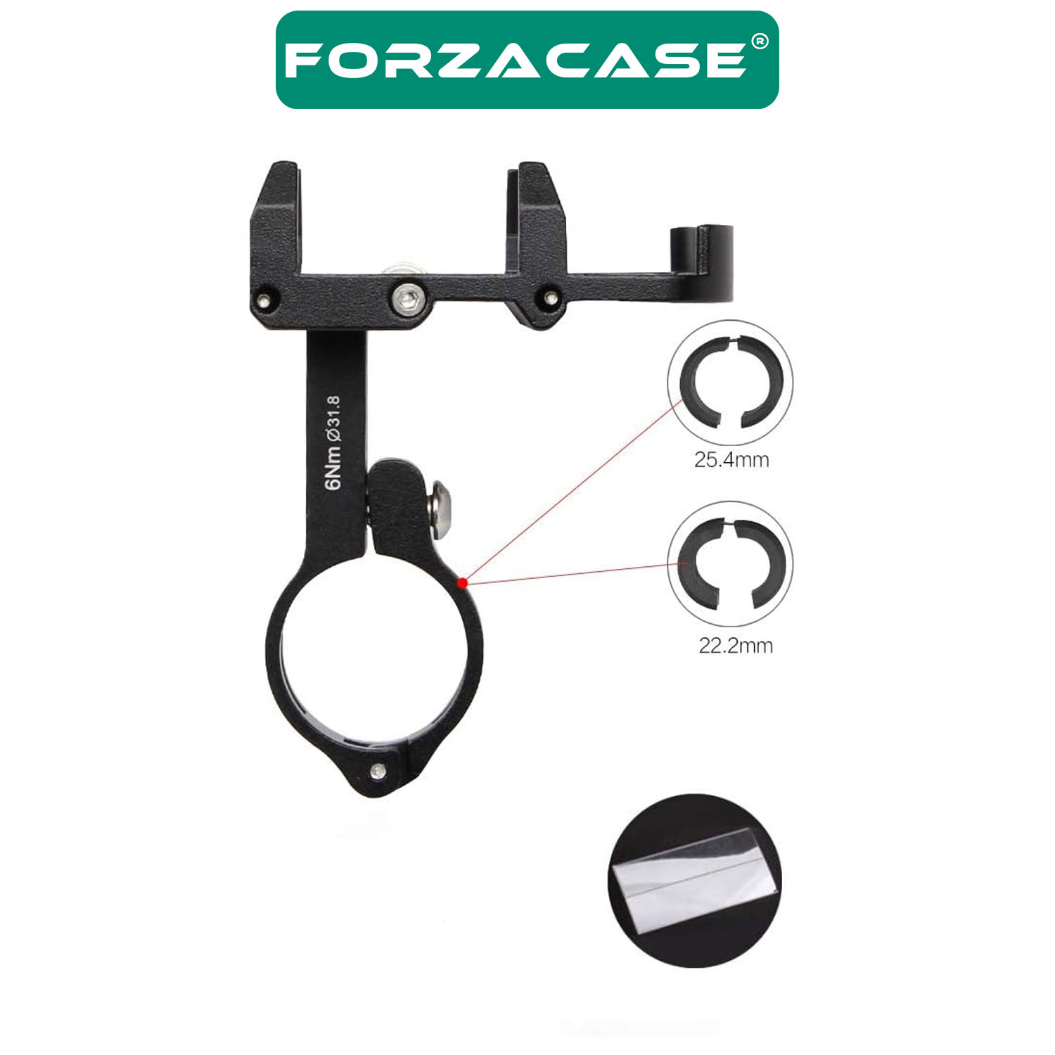 Forzacase Bisiklet Motosiklet Scooter için Gidon Montajlı Metal Telefon Tutucu - P3 FC981