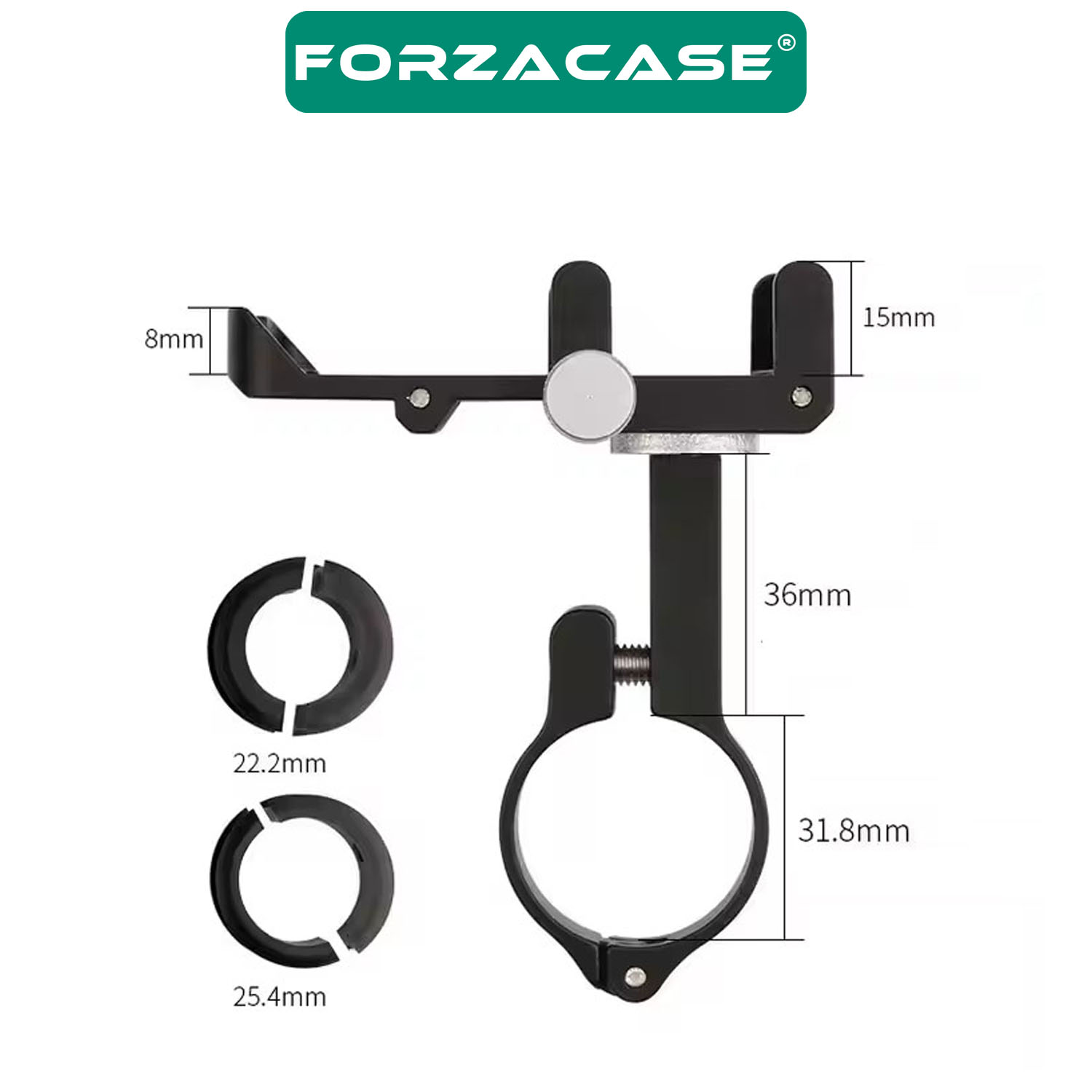 Forzacase Bisiklet Motosiklet Scooter için Gidon Montajlı Metal Telefon Tutucu - P7 FC982