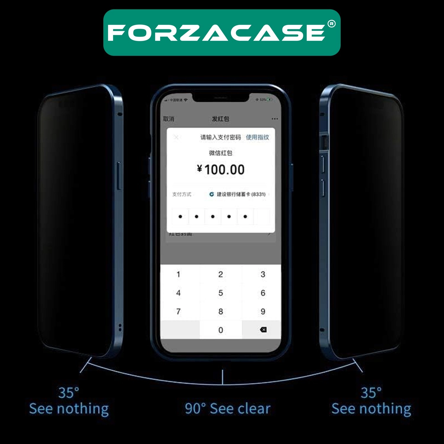 Forzacase iPhone 17 Pro Max için Privacy Hayalet Tam Kaplar Cam Ekran Koruyucu - FC292
