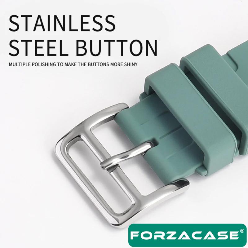 Forzacase Apple Watch Ultra 4 49mm ile uyumlu Hermes Silikon Kordon Kayış - FC379