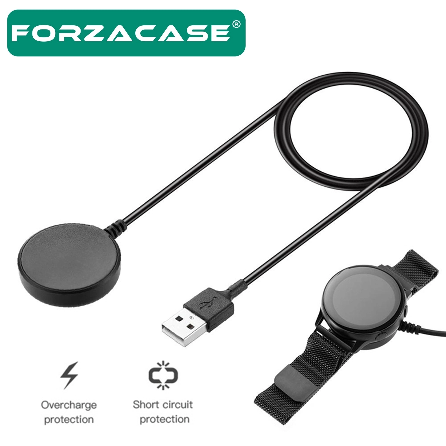 Forzacase Samsung Galaxy Watch 8 serisi 40 / 44 / Ultra ile uyumlu USB Manyetik Şarj Kablosu - FC017