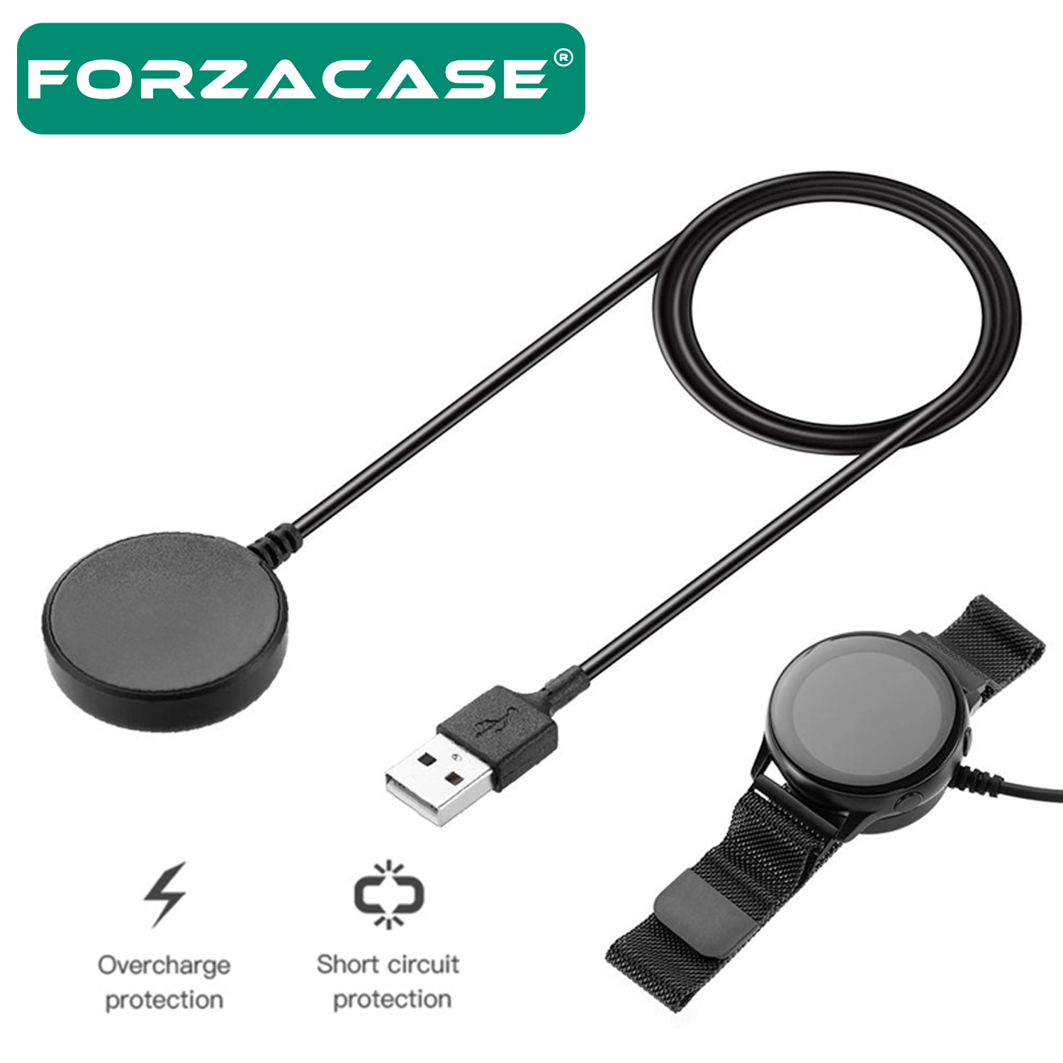 Forzacase Samsung Galaxy Watch 5 Pro ile uyumlu USB Manyetik Şarj Kablosu - FC017