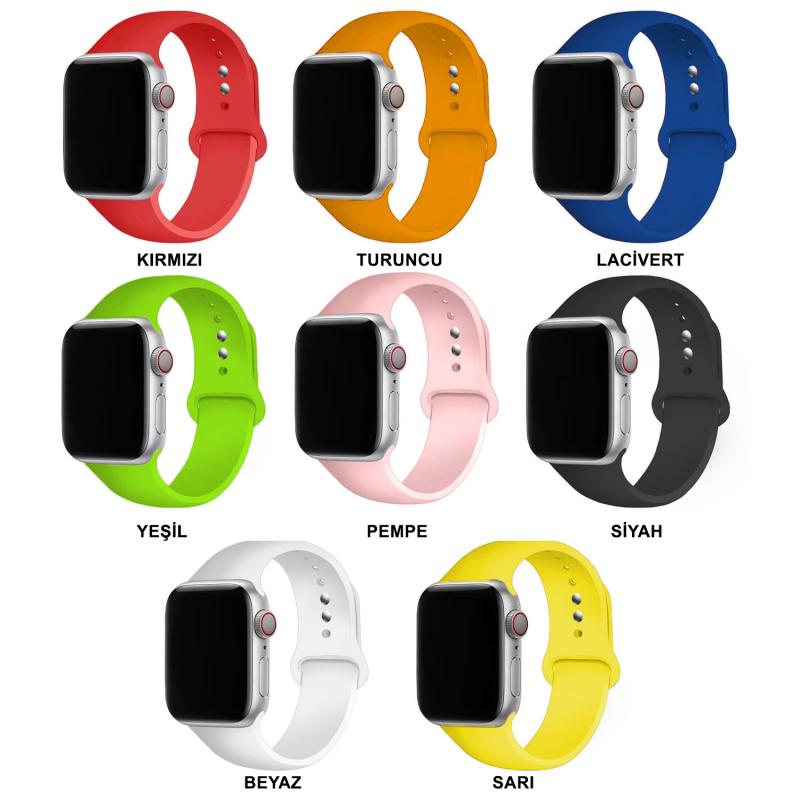 Forzacase Apple Watch Serisi 42-44-45-49 mm Silikon Kordon Kayış - FC005