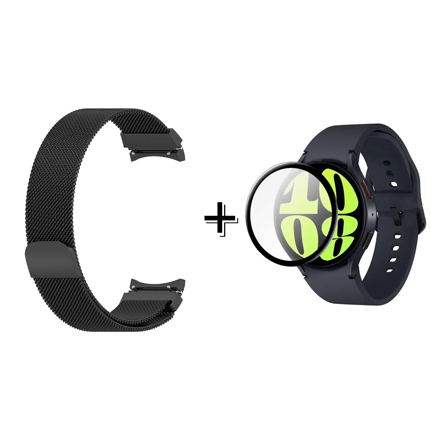 Forzacase Samsung Galaxy Watch 6 40mm Metal Mıknatıslı Kordon Kayış + Ekran Koruma Filmi - FC302