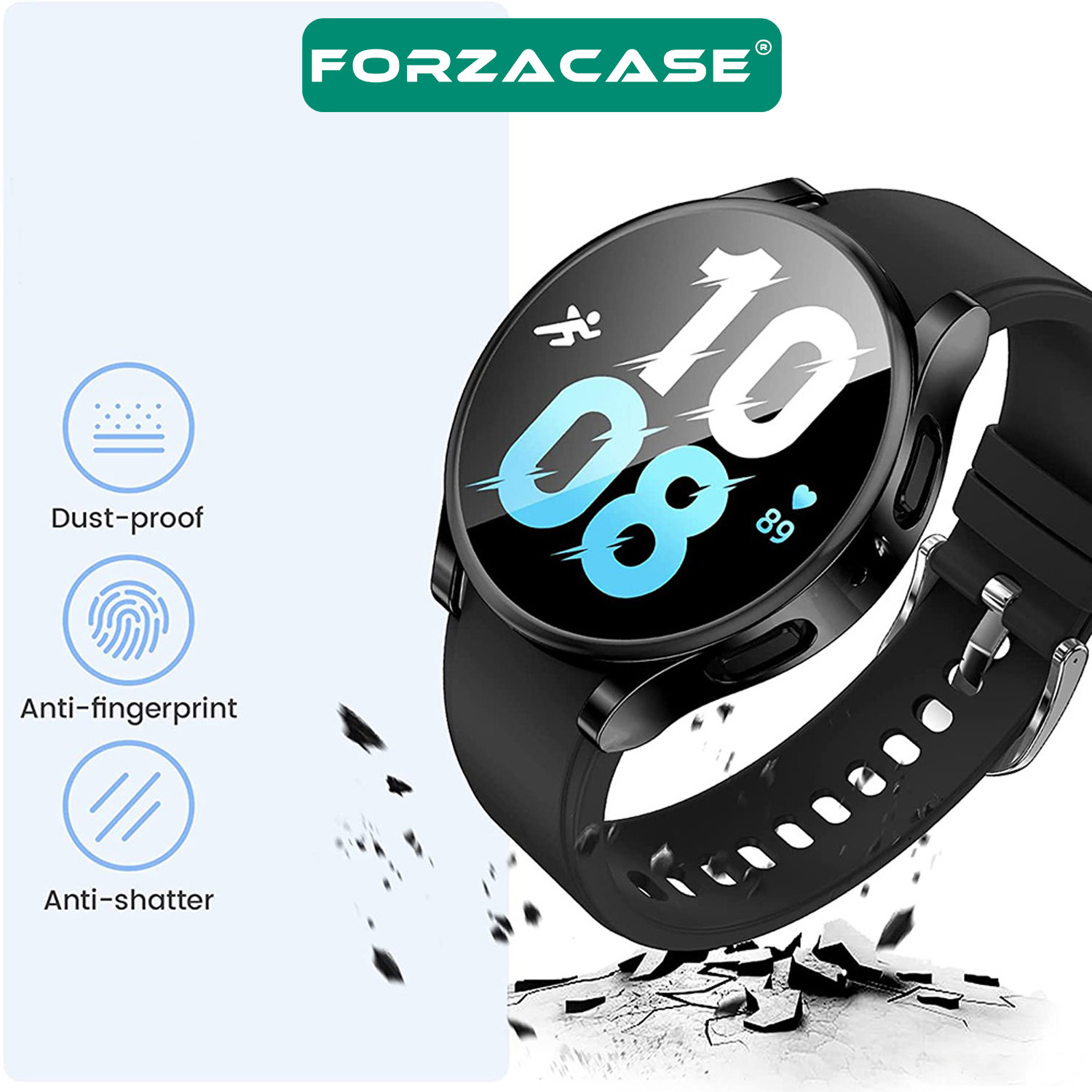 Forzacase Samsung Galaxy Watch6 40mm Önü Kapalı Ekran Korumalı Silikon Kılıf - FC010