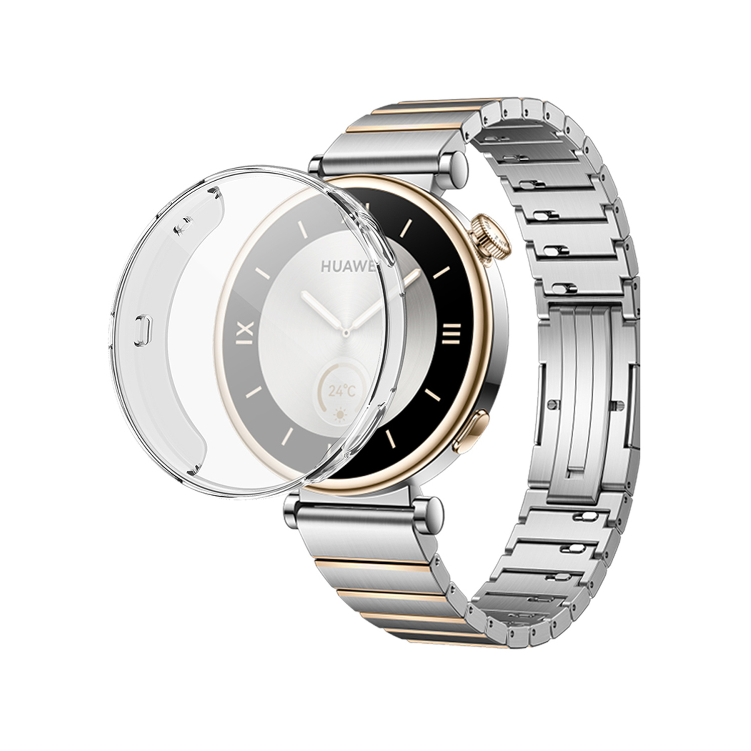 Forzacase Huawei Watch GT 4 41mm ile uyumlu Önü Kapalı Ekran Korumalı Silikon Kılıf - FC010