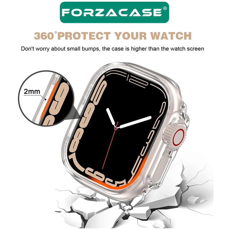 Forzacase Apple Watch Ultra / Ultra 2 49mm Önü Açık Sert Plastik Rubber Kılıf - FC380