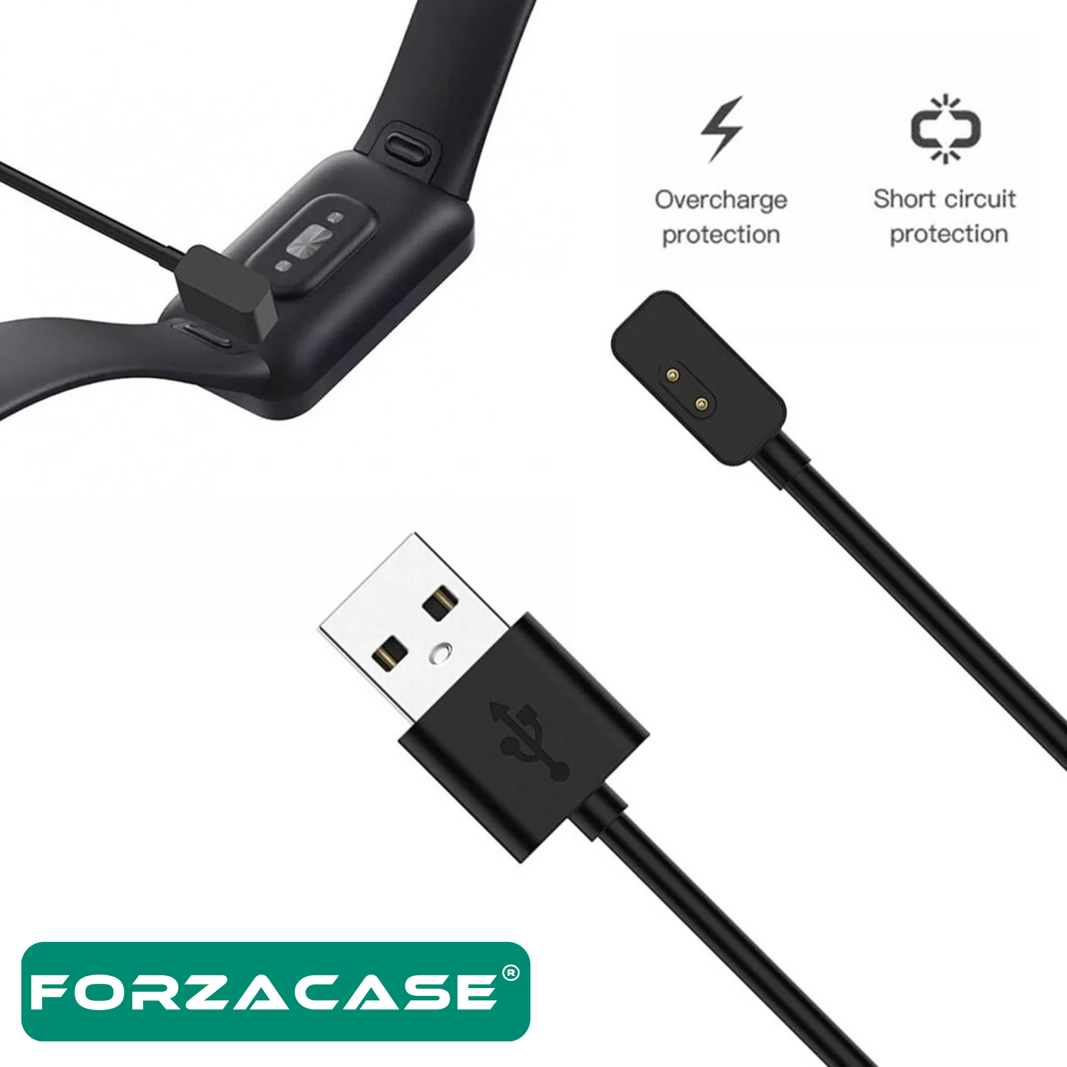Forzacase Xiaomi Redmi Watch 3 Active uyumlu USB Manyetik Şarj Kablosu 55 cm - FC017