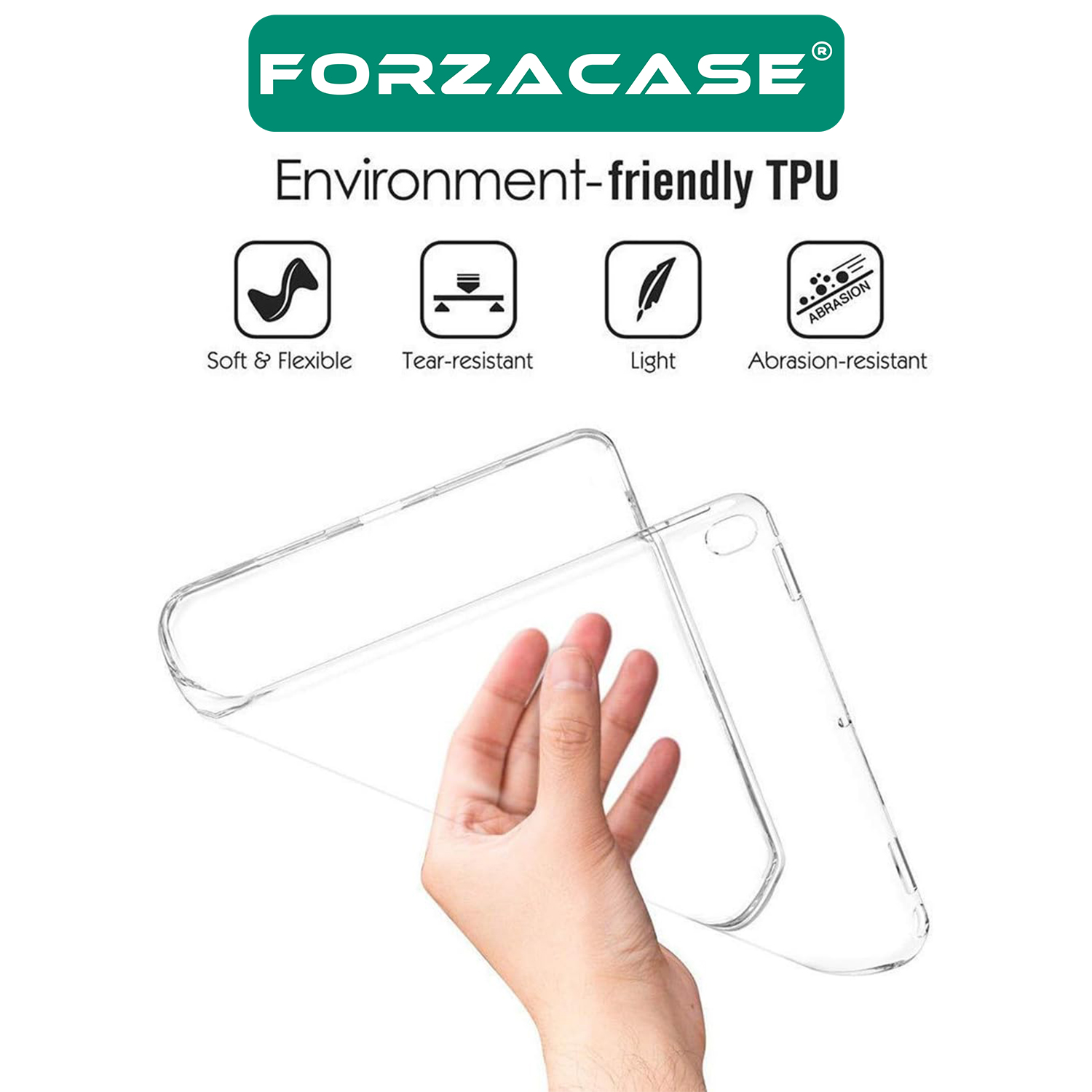Forzacase Apple iPad 2 / 3 / 4 modeller ile Uyumlu Silikon Kılıf Şeffaf - FC013