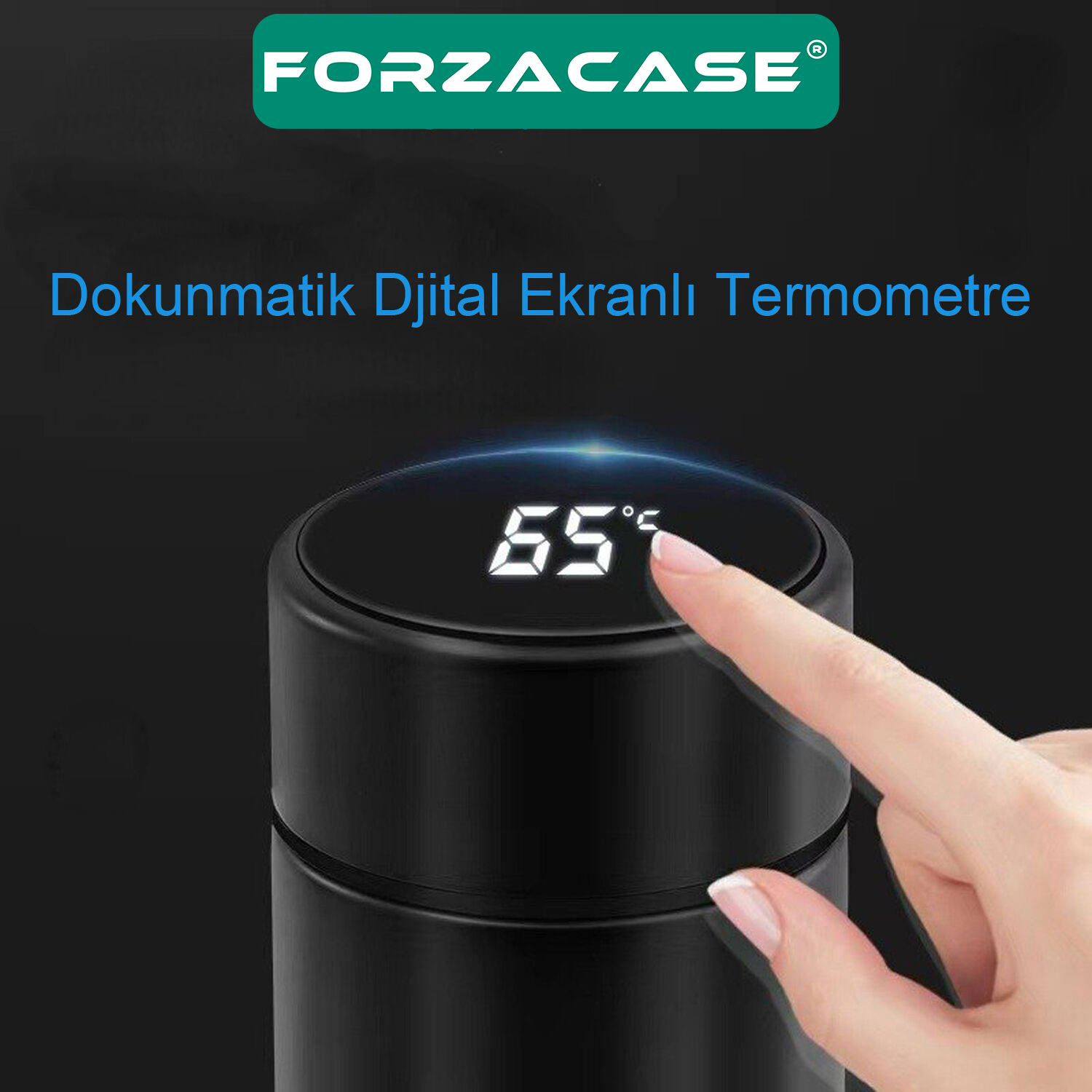 Forzacase Paslanmaz Çelik Dijital Termometreli 500 ml Sıcak Soğuk Tutan Çay Kahve Su Termosu - FC045