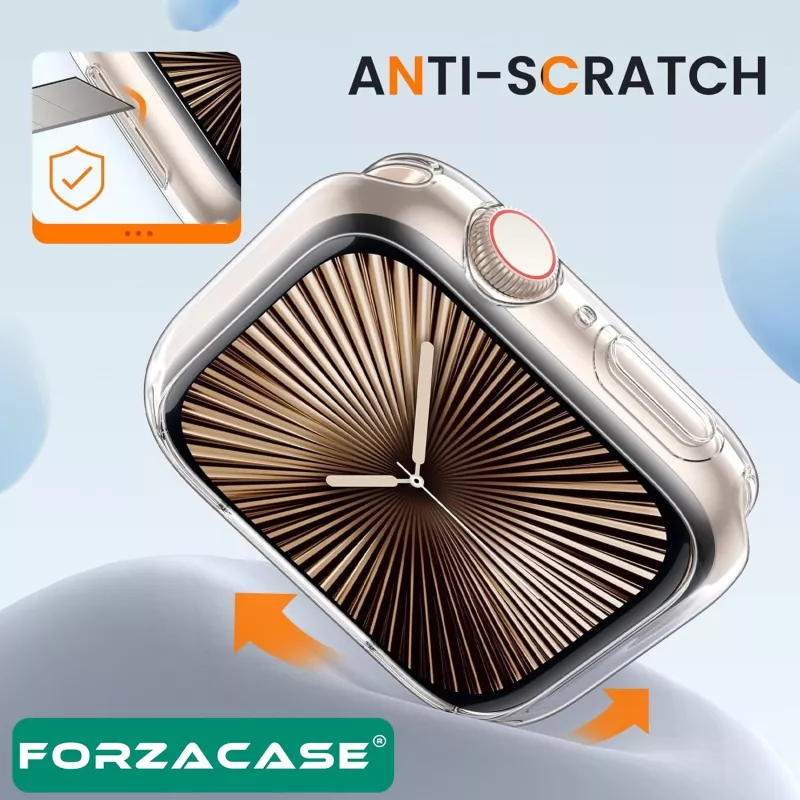 Forzacase Apple Watch 4/5/6 44mm ile uyumlu Önü Açık Sert Plastik Rubber Kılıf - FC380