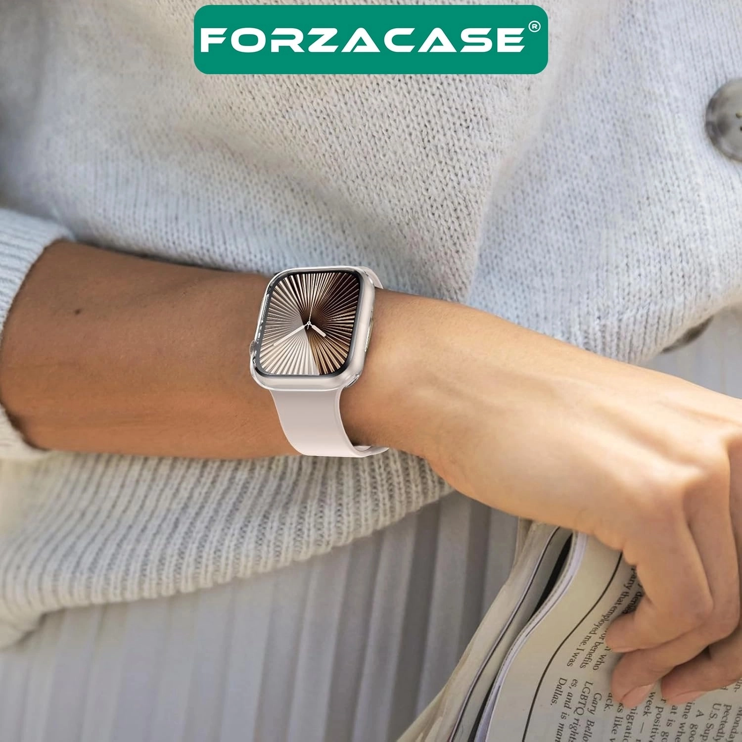 Forzacase Apple Watch 4/5/6 40mm ile uyumlu Önü Açık Sert Plastik Rubber Kılıf - FC380