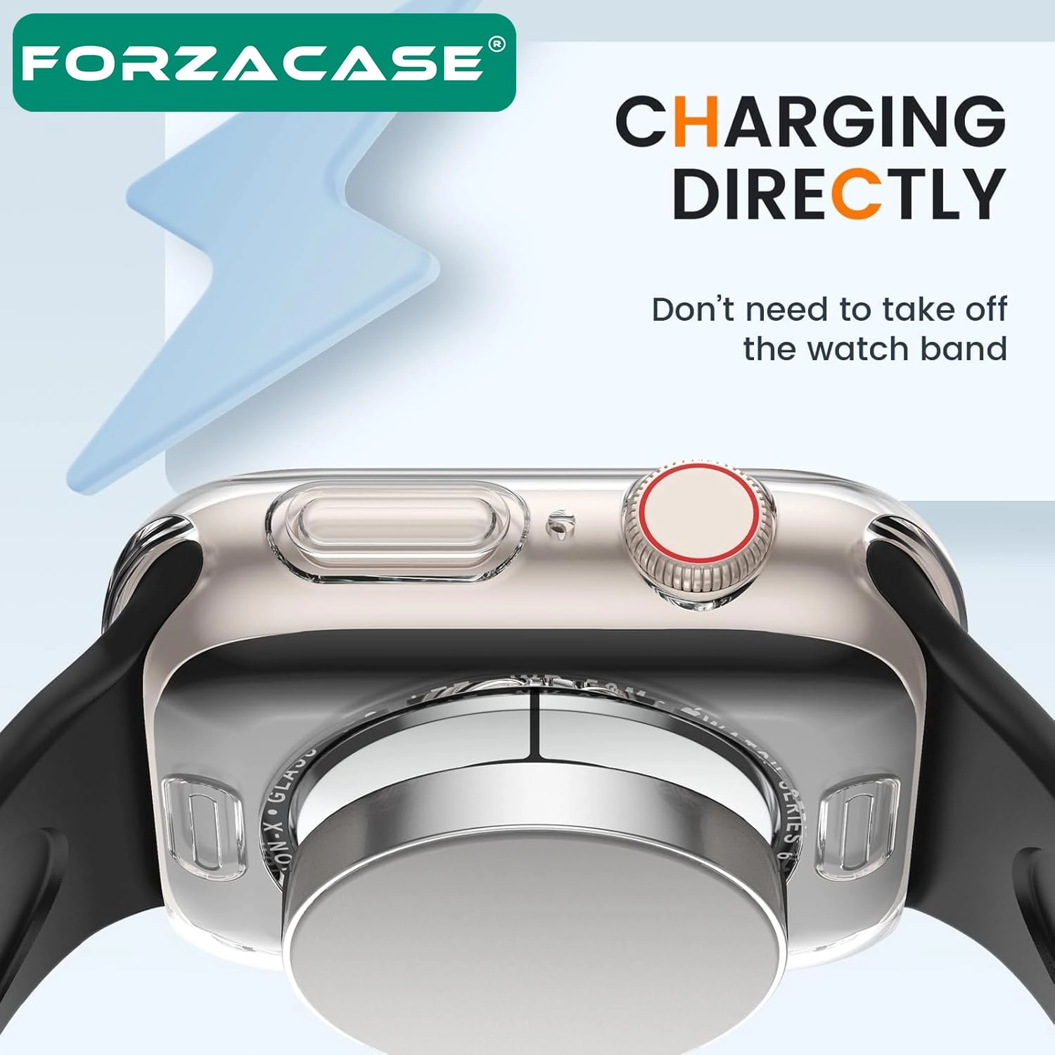 Forzacase Apple Watch 11 42mm ile uyumlu Önü Açık Sert Plastik Rubber Kılıf - FC380