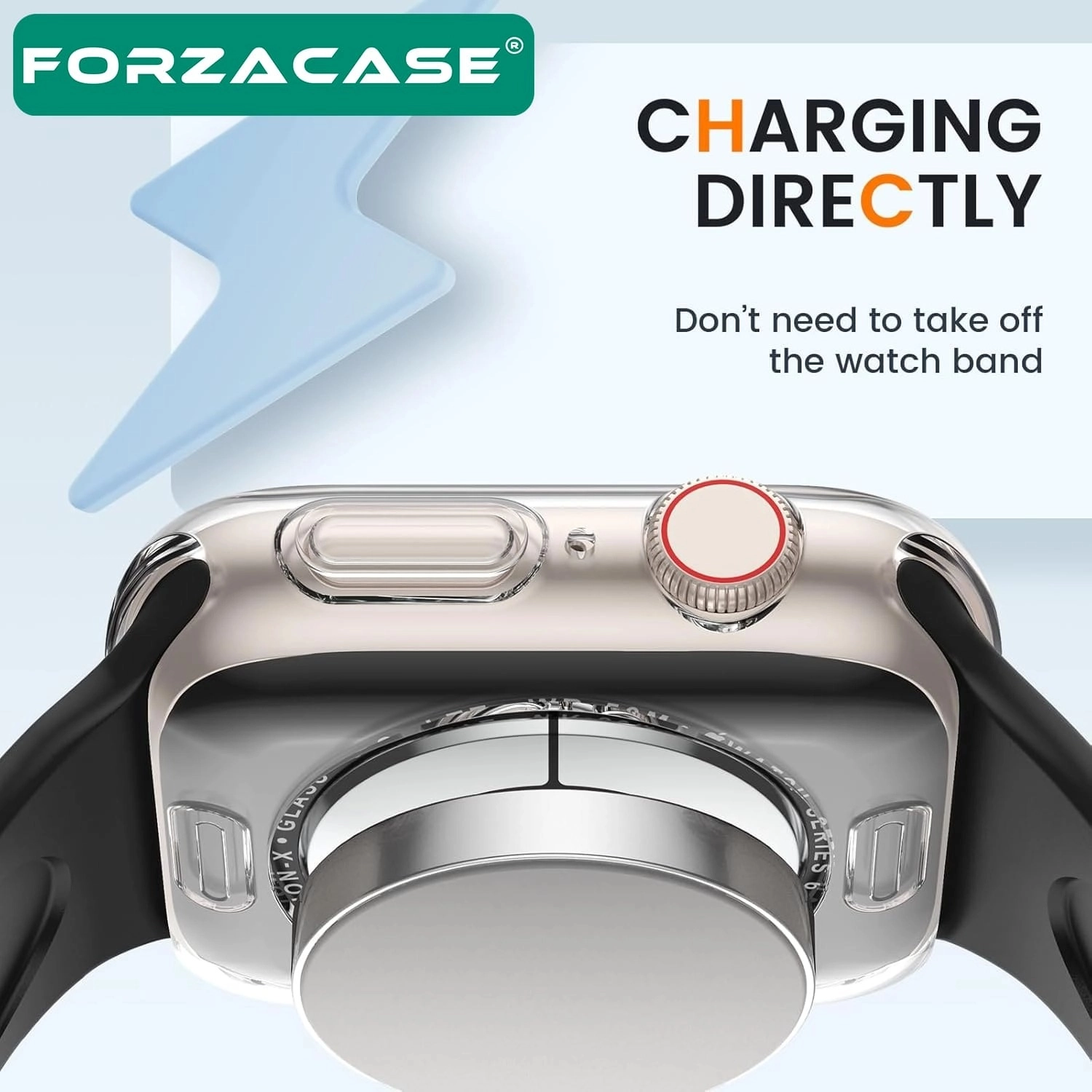 Forzacase Apple Watch 4/5/6 40mm ile uyumlu Önü Açık Sert Plastik Rubber Kılıf - FC380