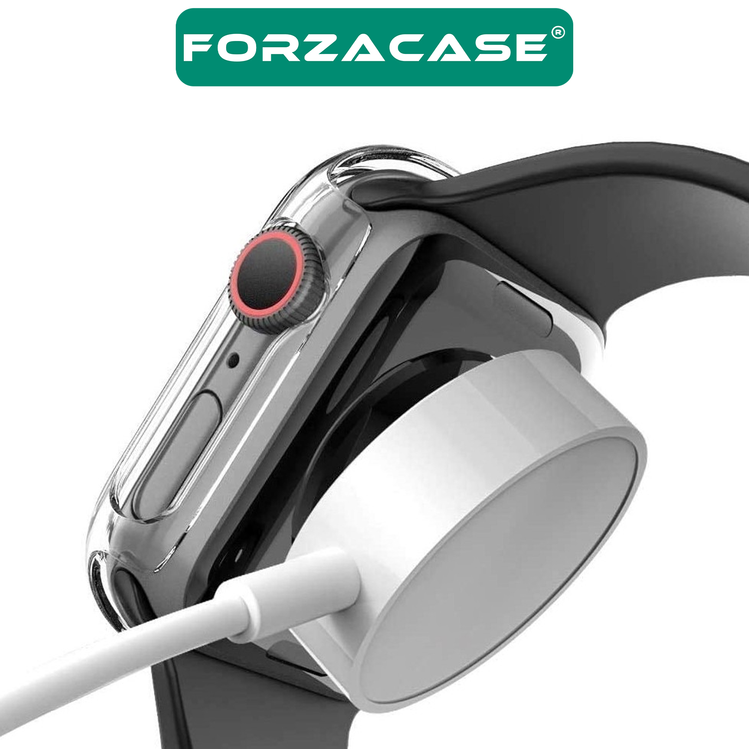 Forzacase Apple Watch 44mm Önü Kapalı Ekran Korumalı Sert Rubber Kılıf - FC015