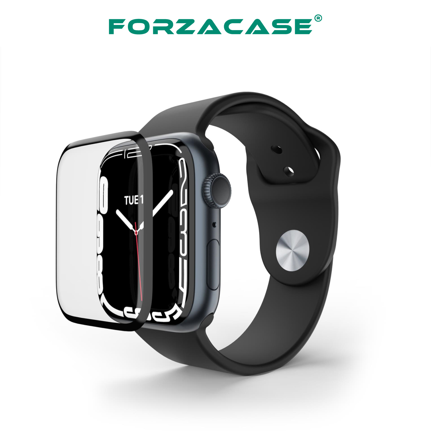 Forzacase Apple Watch 41mm Saatler için Çerçeveli Tam Kaplayan 3D Pet Ekran Koruyucu Film - FC016