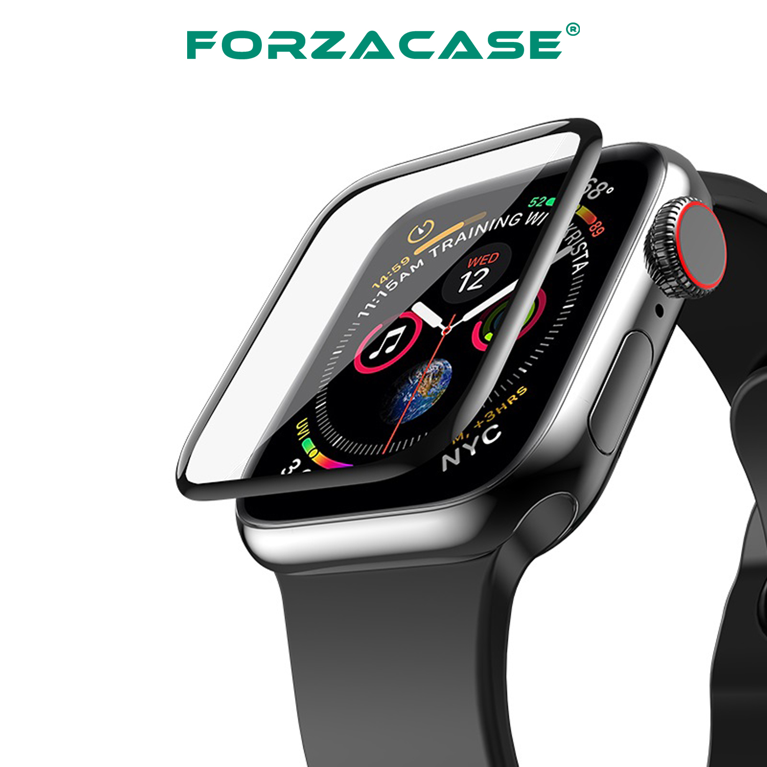 Forzacase Apple Watch 44mm Saatler için Çerçeveli Tam Kaplayan 3D Pet Ekran Koruyucu Film - FC016