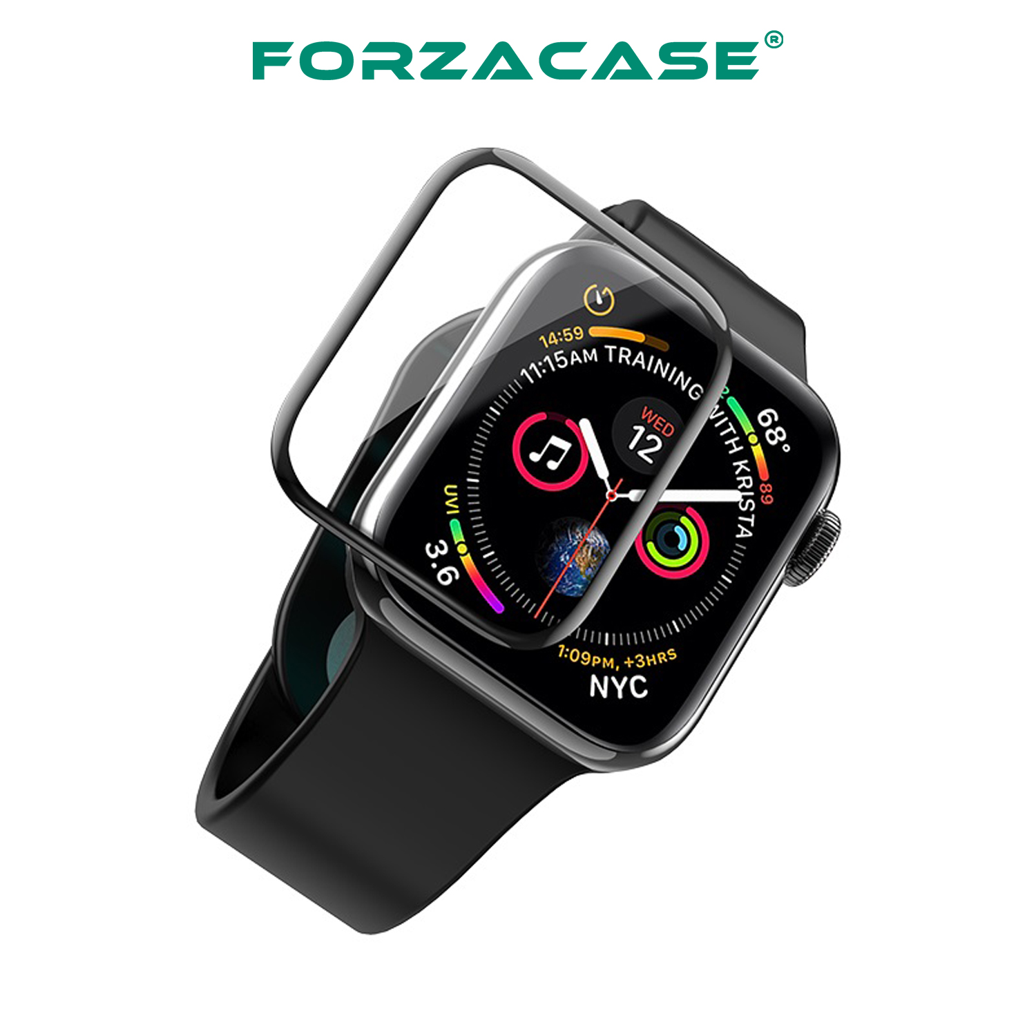 Forzacase Apple Watch 42mm Saatler için Çerçeveli Tam Kaplayan 3D Pet Ekran Koruyucu Film - FC016