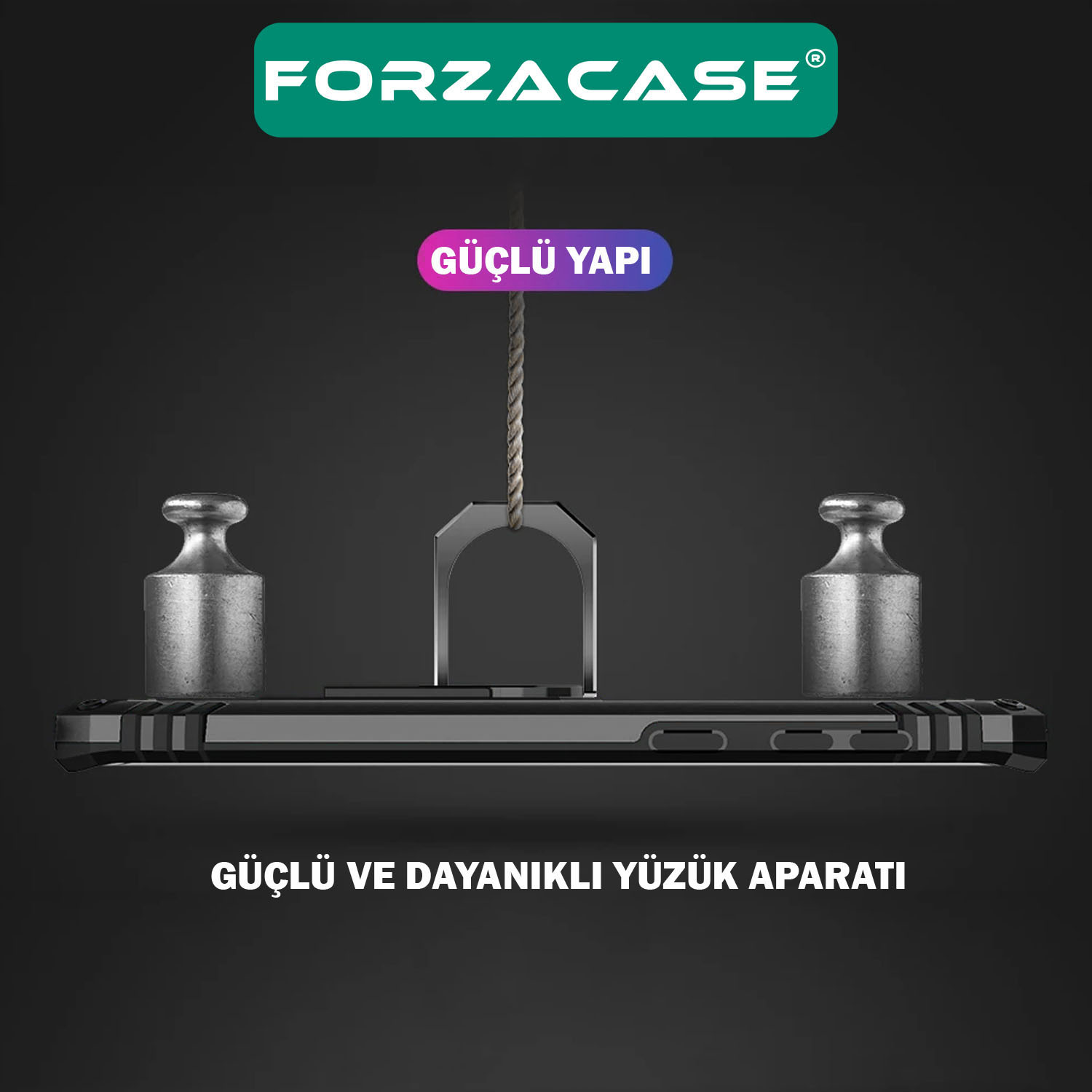 Forzacase Samsung Galaxy Z Flip5 ile uyumlu Ares Serisi Yüzük Standlı Armor Sert Plastik Kılıf