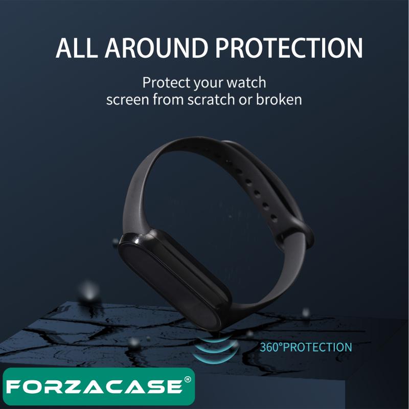 Forzacase Xiaomi Mi Band 7 Önü Kapalı Ekran Korumalı Sert Rubber Kılıf - FC015