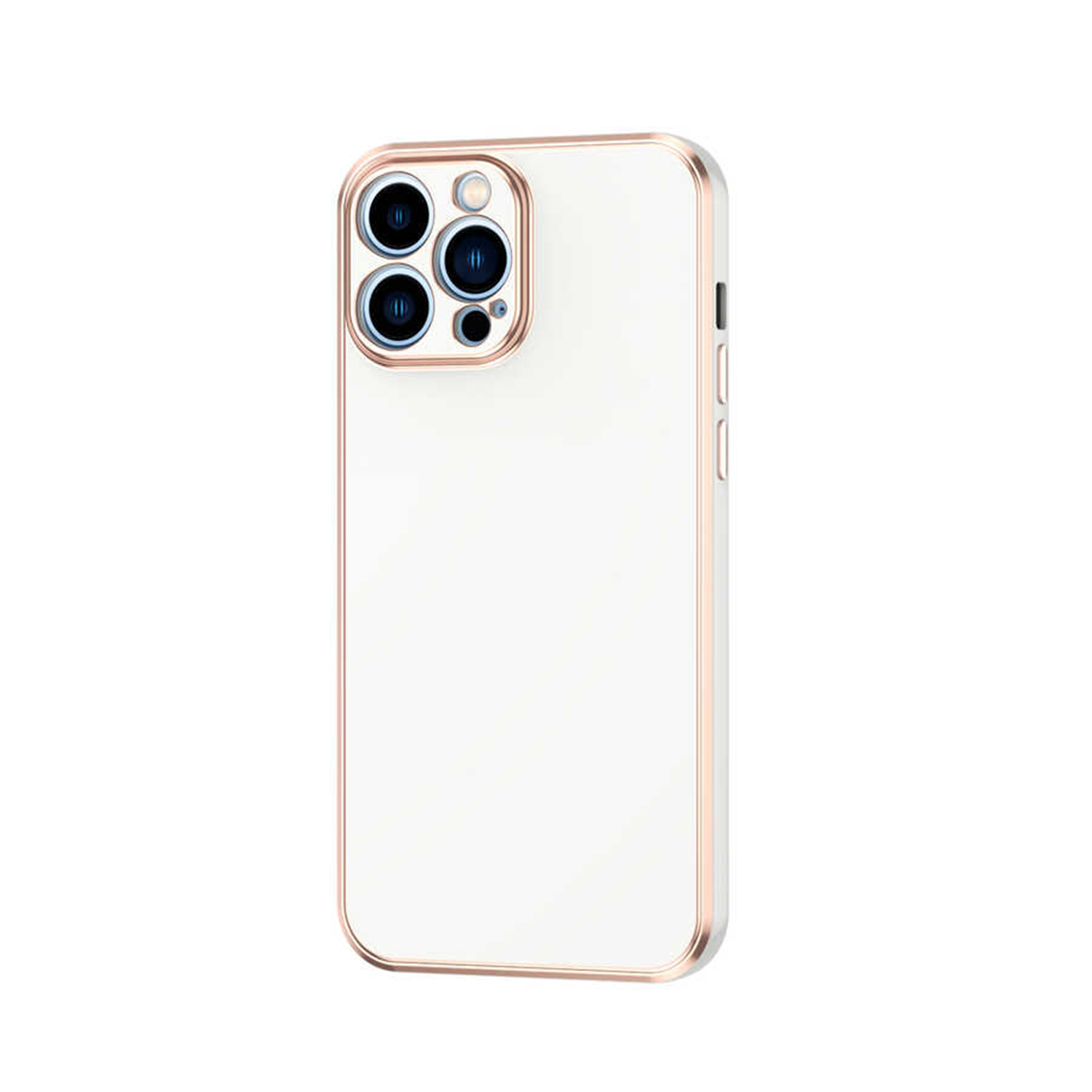 Forzacase iPhone 14 Pro Max uyumlu Luxury Serisi Altın Çerçeveli Silikon Kılıf
