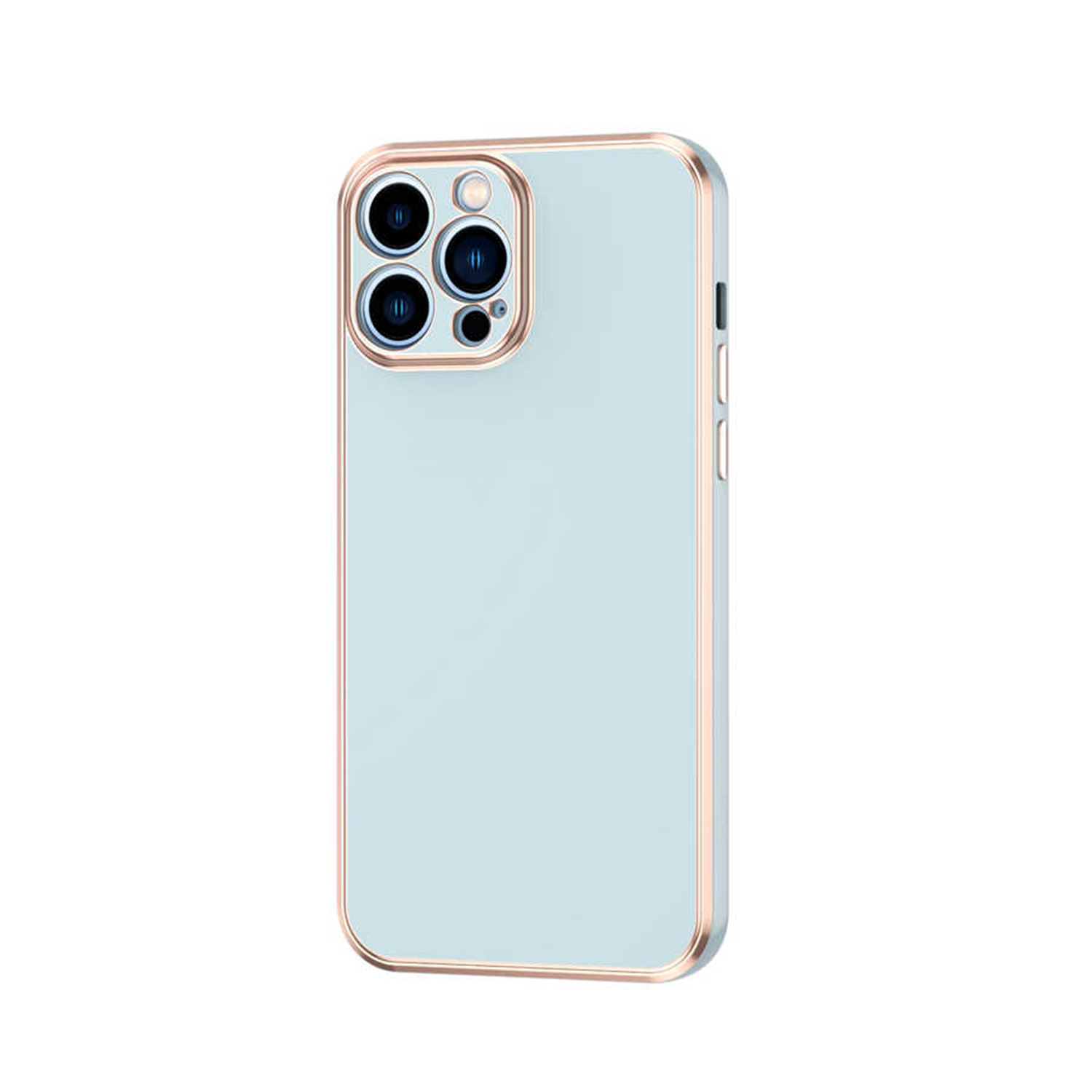 Forzacase iPhone 14 Pro Max uyumlu Luxury Serisi Altın Çerçeveli Silikon Kılıf