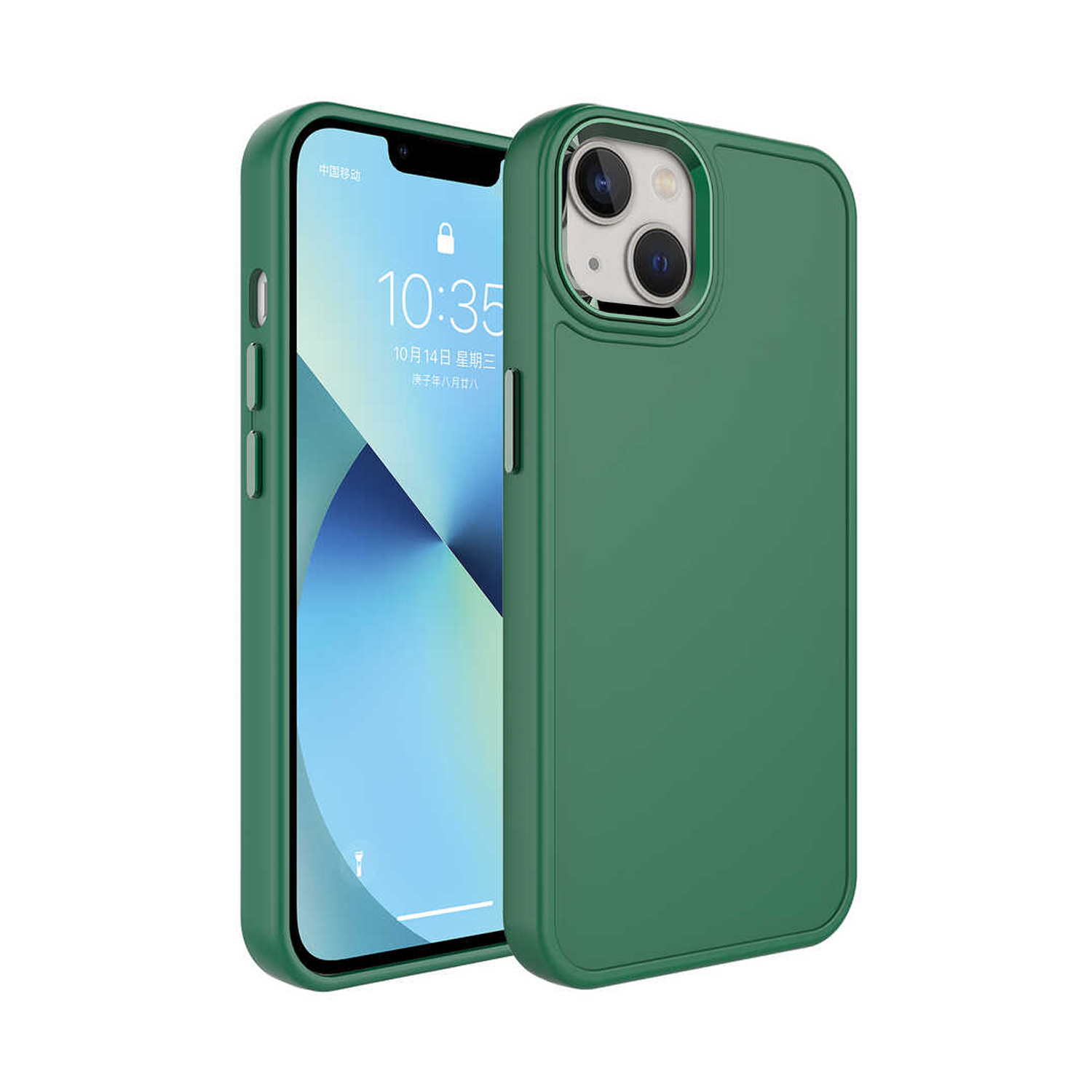 Forzacase iPhone 14 Plus uyumlu Rock Serisi Metal Buton ve Kamera Çerçeveli Sert Silikon Kılıf