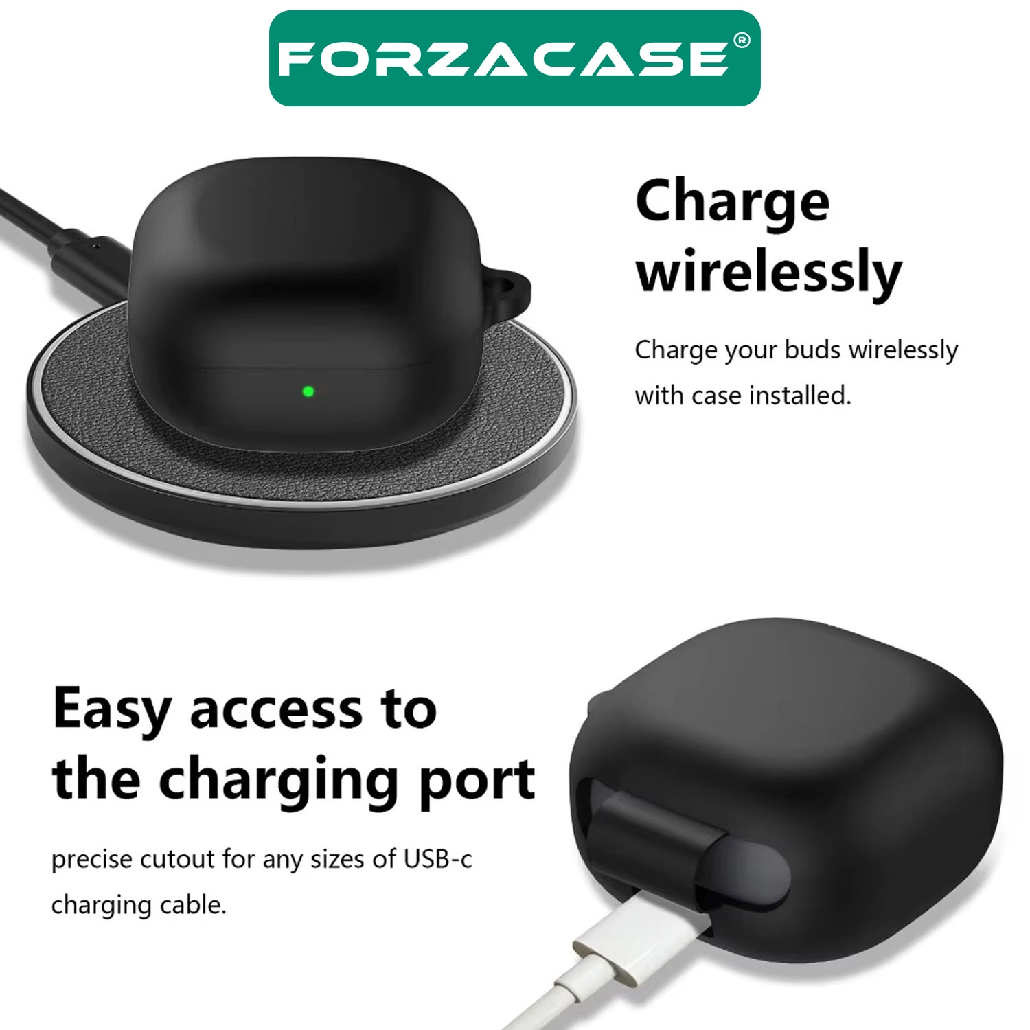 Forzacase Samsung Galaxy Buds 2 Pro ile uyumlu Anahtar Askılıklı Bluetooth Kulaklık Kılıfı - FC1107