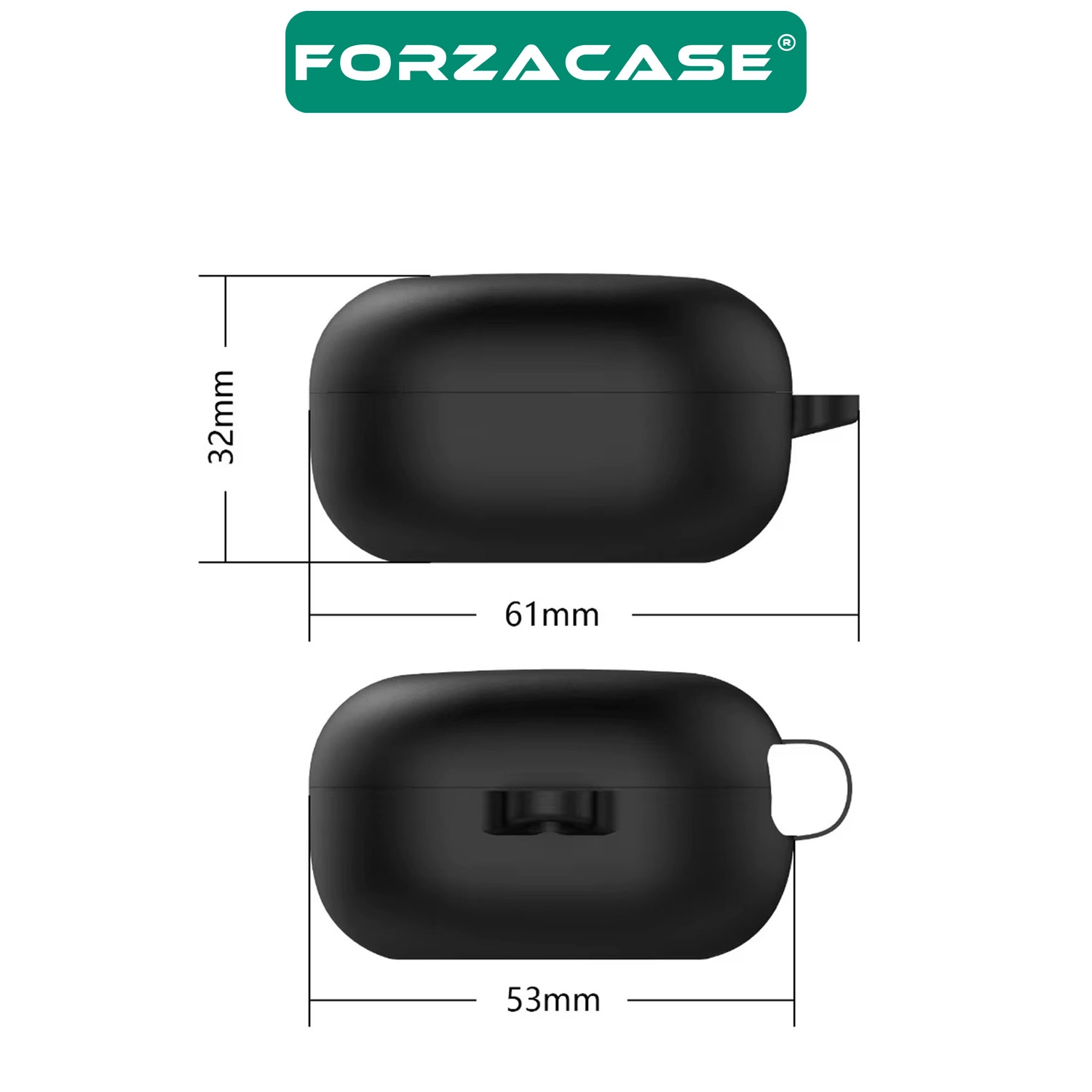 Forzacase Samsung Galaxy Buds 2 Pro ile uyumlu Anahtar Askılıklı Bluetooth Kulaklık Kılıfı - FC1107