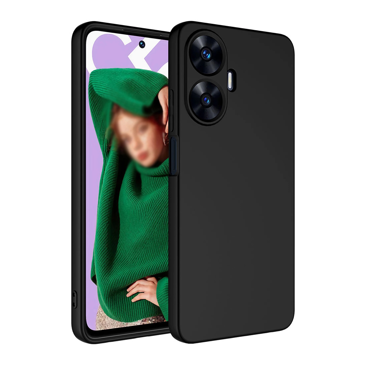 Forzacase Realme C55 ile uyumlu Liquid Serisi İçi Kadife Lansman Silikon Kılıf