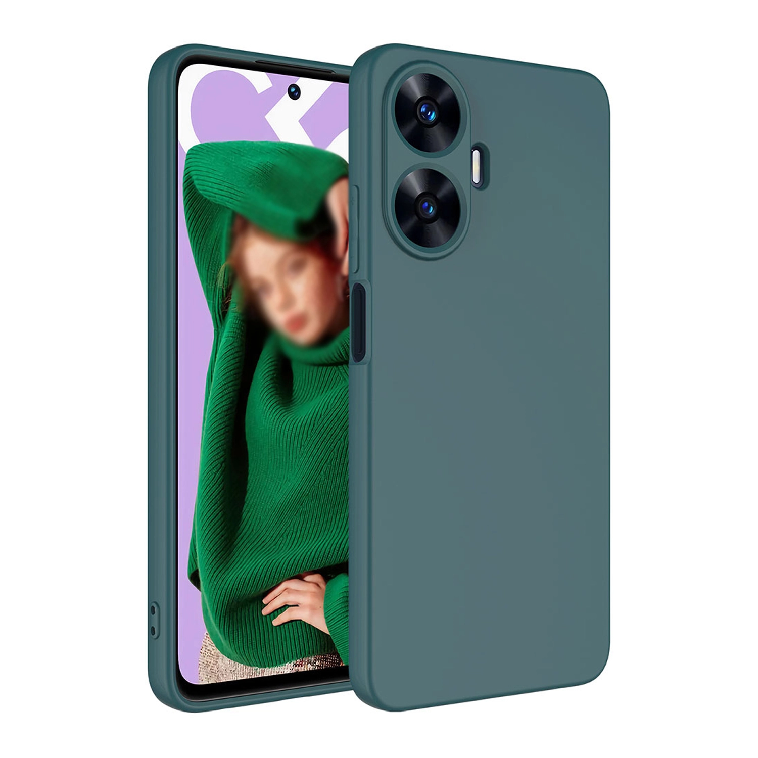 Forzacase Realme C55 ile uyumlu Liquid Serisi İçi Kadife Lansman Silikon Kılıf