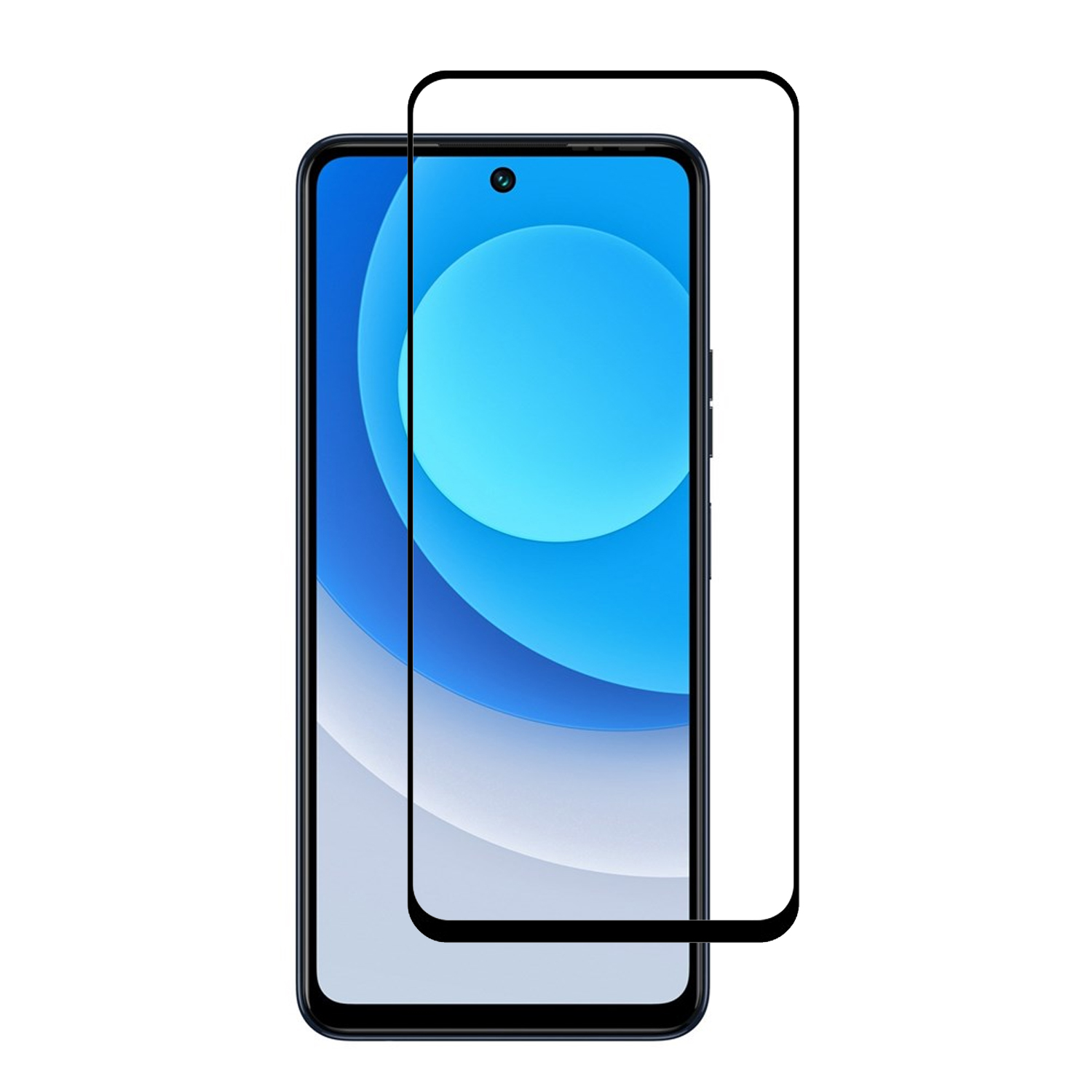 Forzacase Tecno Camon 19 Neo ile uyumlu Çerçeveli Tam Kaplayan Temperli Ekran Koruyucu - FC003