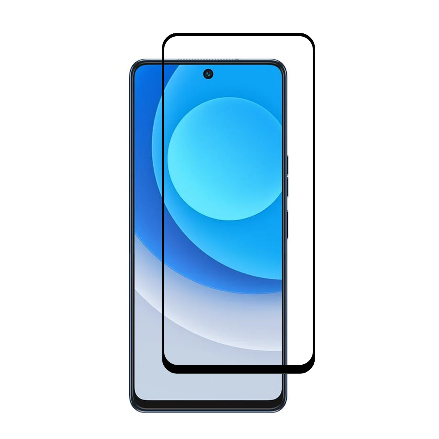Forzacase Tecno Camon 19 Pro ile uyumlu Çerçeveli Tam Kaplayan Temperli Ekran Koruyucu - FC003