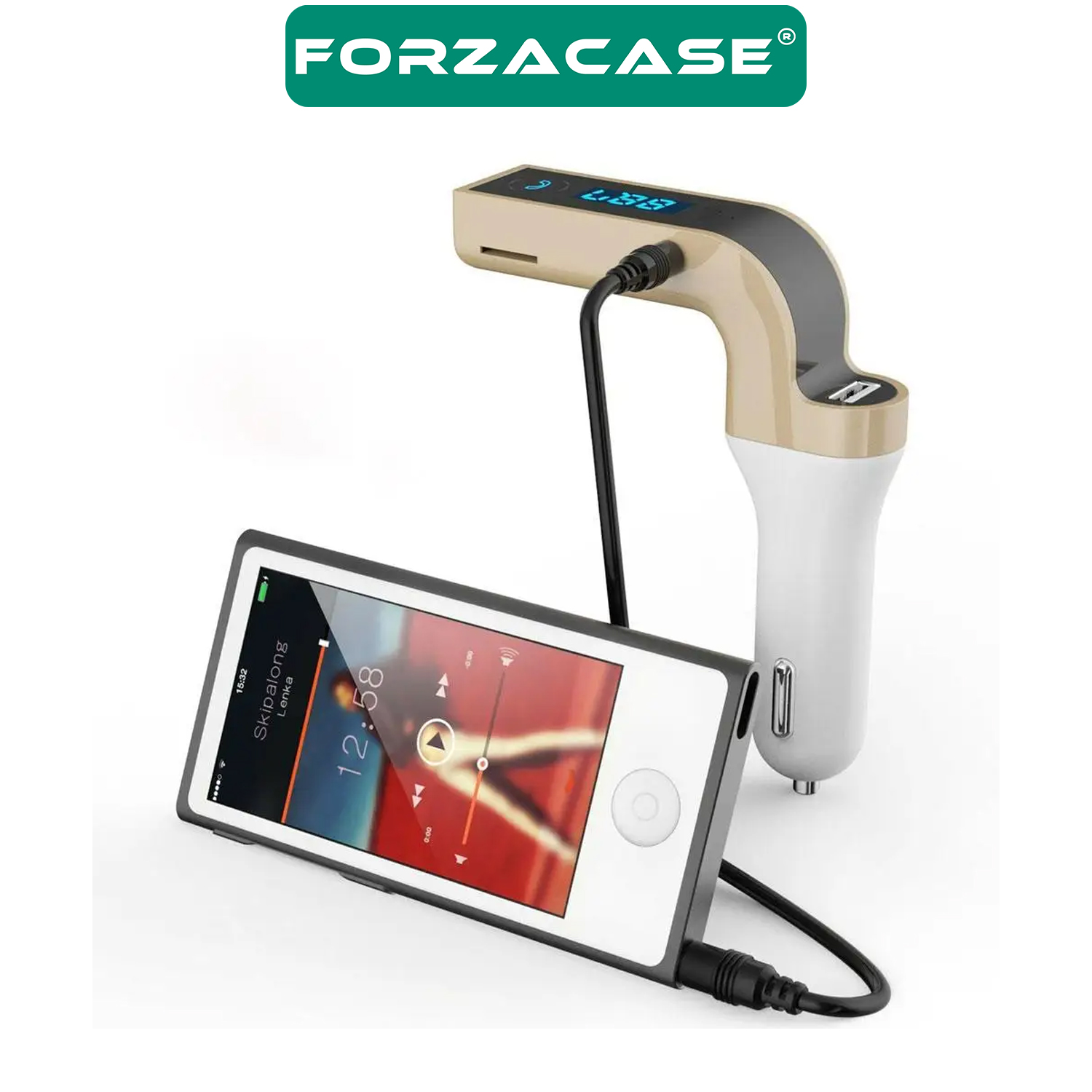 Forzacase Dijital Ekranlı Bluetooth Araç Kiti Oto Araç Fm Transmitter - FC172