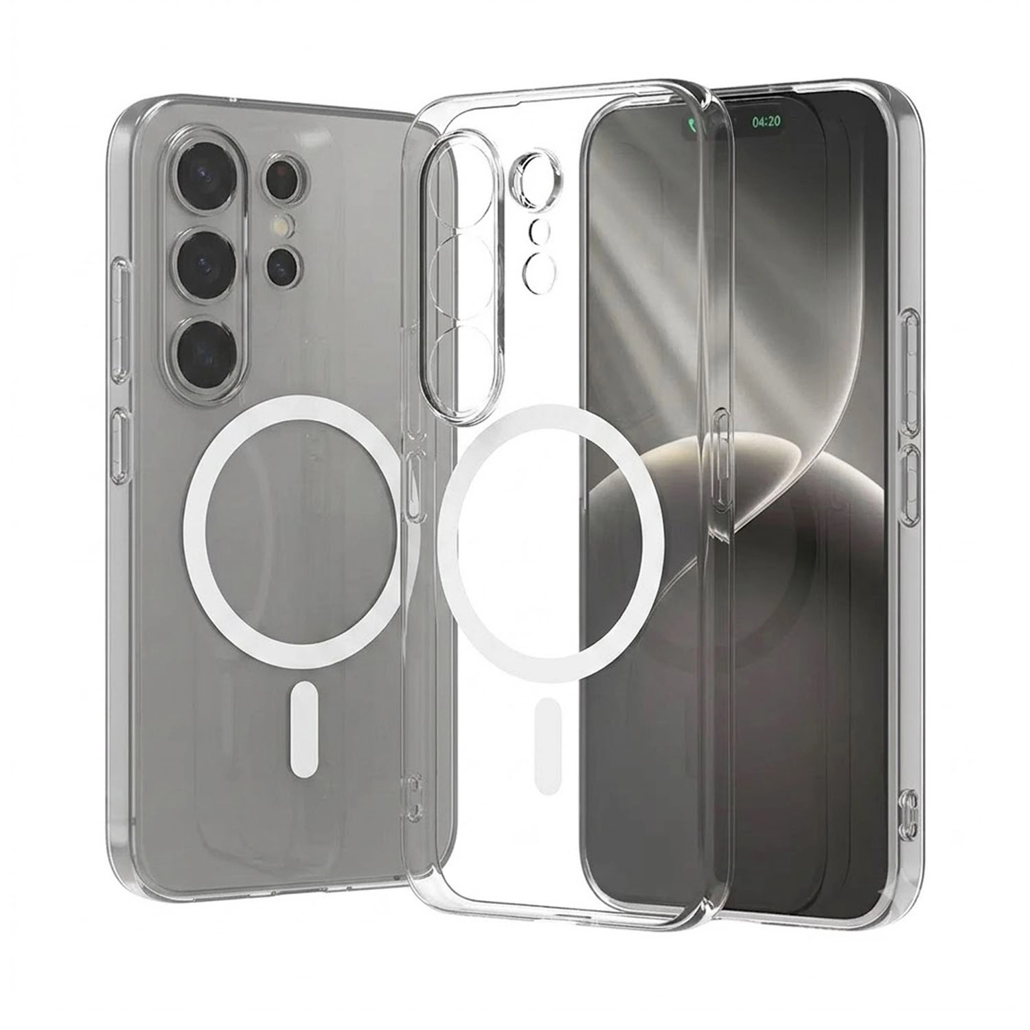 Forzacase Tecno Camon 50 ile uyumlu ClearMag Serisi Magsafe Özellikli Kristal Şeffaf Sert Kılıf