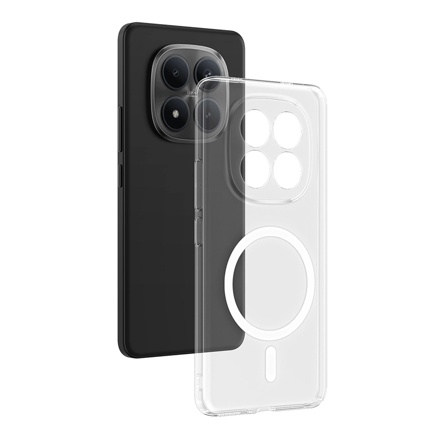 Forzacase Redmi Note 15 Pro 4G ile uyumlu ClearMag Serisi Magsafe Özellikli Kristal Şeffaf Sert Kılıf