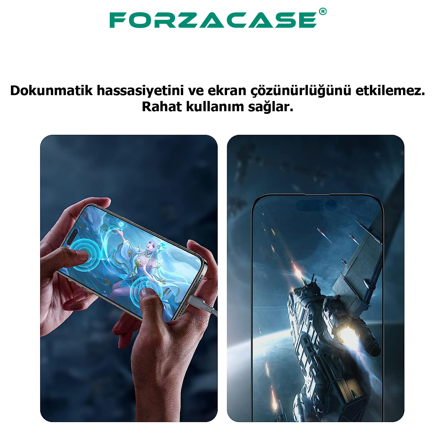 Forzacase Huawei Mate 20 Lite ile uyumlu Çerçeveli Tam Kaplayan Temperli Ekran Koruyucu - FC003