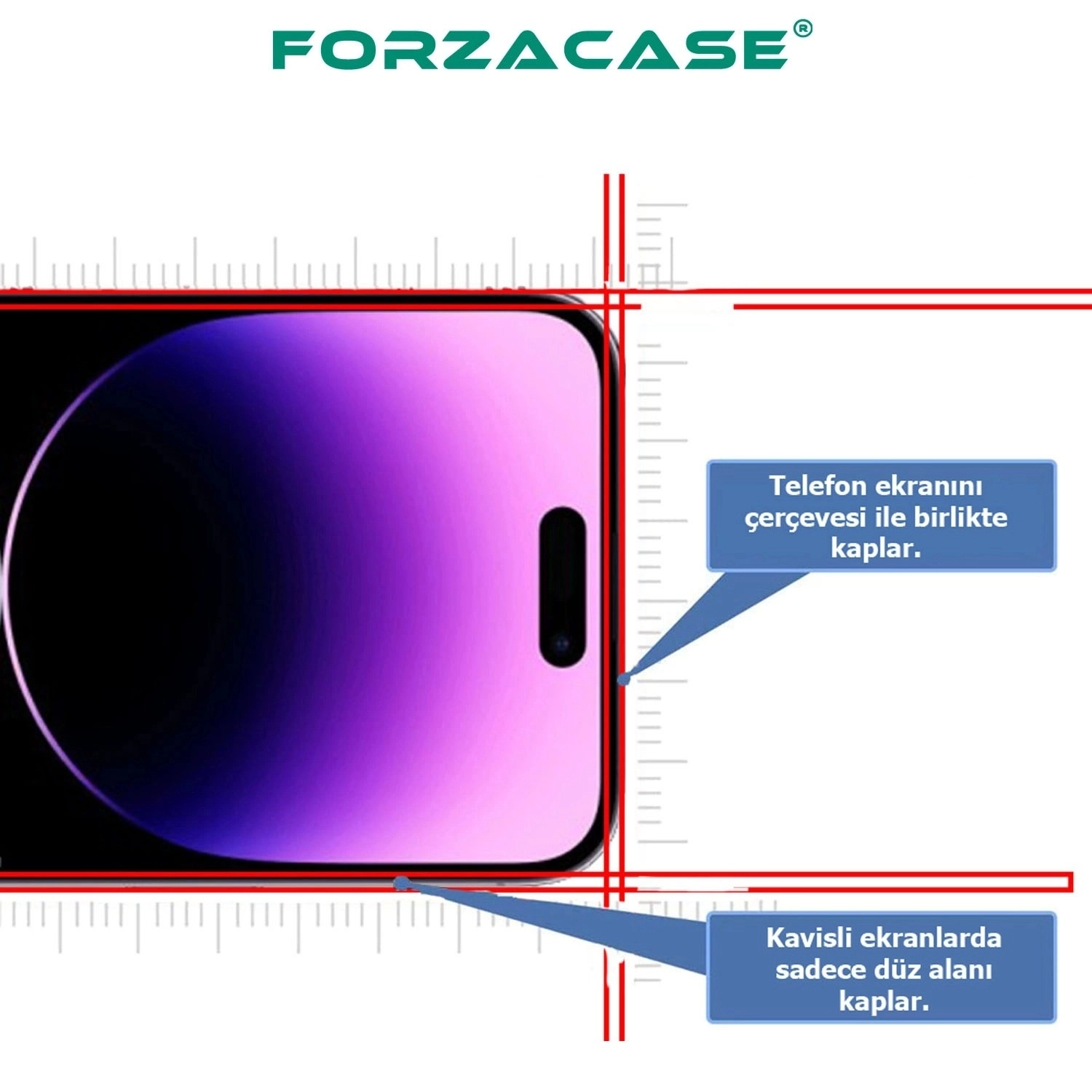 Forzacase Samsung Galaxy S25 FE uyumlu Çerçeveli Tam Kaplayan Temperli Ekran Koruyucu - FC003