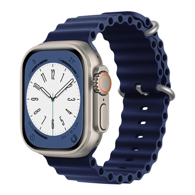 Forzacase Apple Watch Serisi 42-44-45-49 mm için Oluklu Silikon Kordon Kayış - FC007