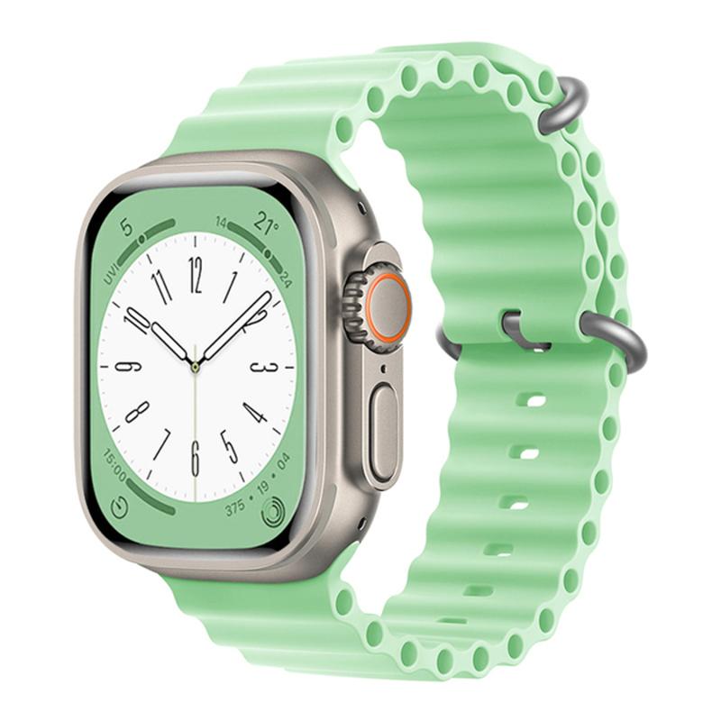 Forzacase Apple Watch Serisi 42-44-45-49 mm için Oluklu Silikon Kordon Kayış - FC007