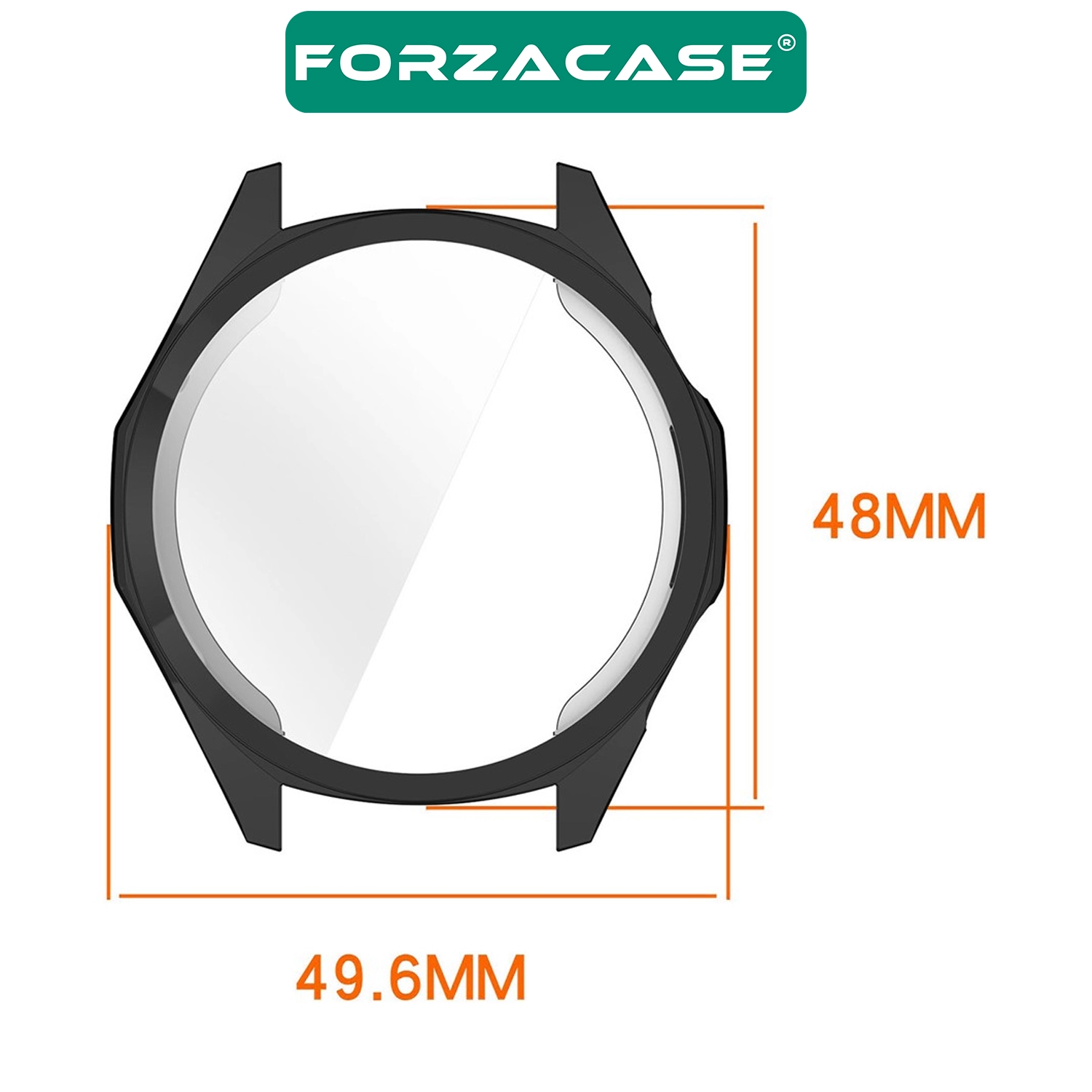 Forzacase Huawei Watch GT6 46mm ile uyumlu Önü Kapalı Ekran Korumalı Silikon Kılıf - FC010