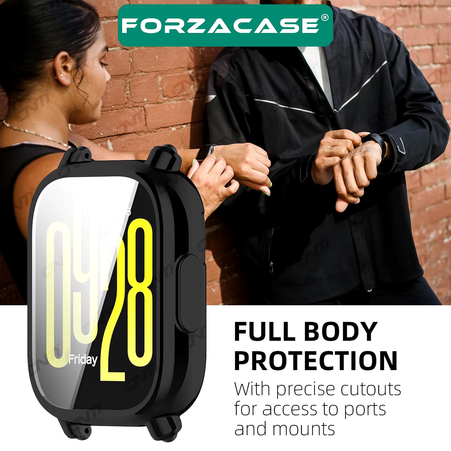 Forzacase Xiaomi Redmi Watch 5 Lite ile uyumlu Önü Kapalı Ekran Korumalı Silikon Kılıf - FC010