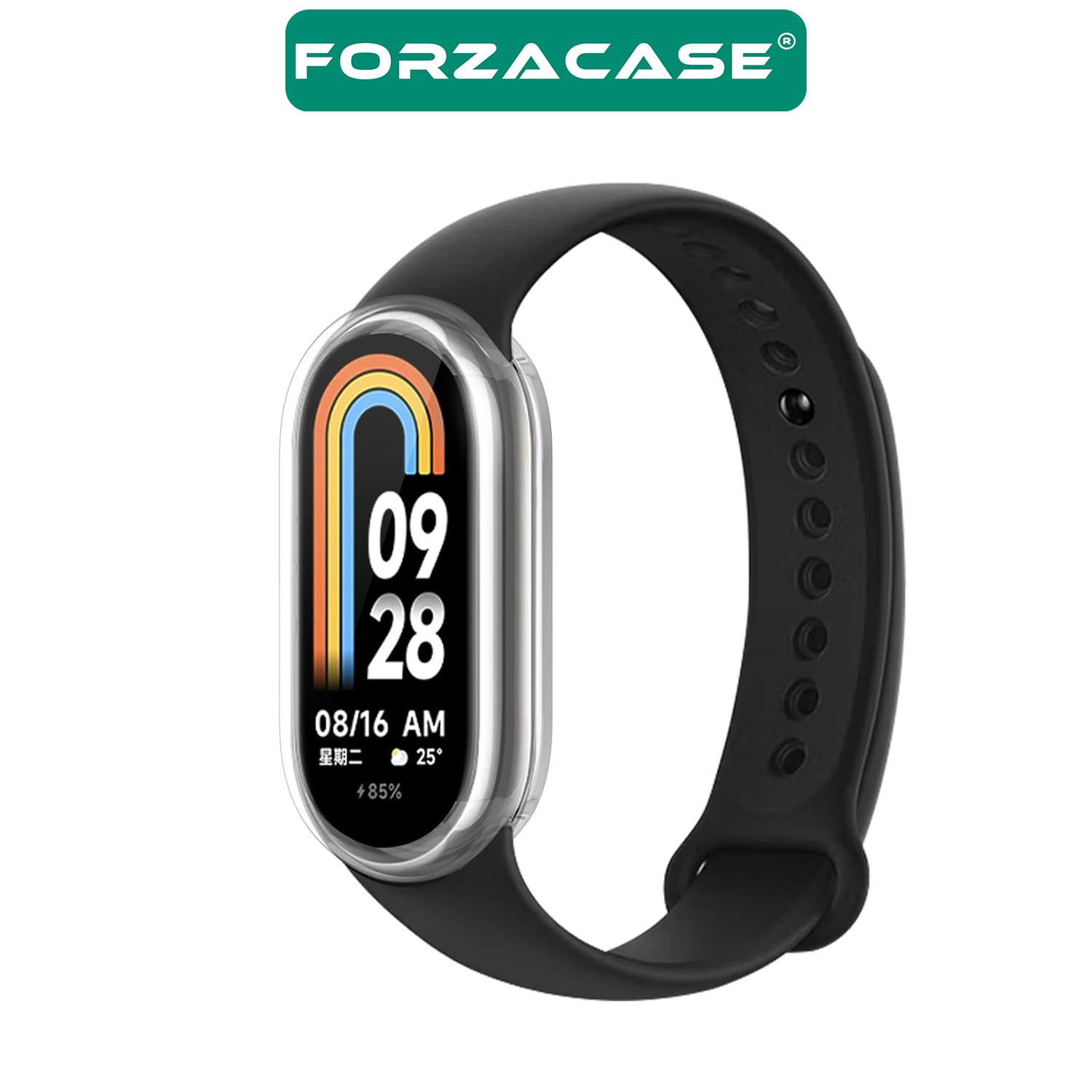 Forzacase Xiaomi Mi Band 8 ile uyumlu Önü Kapalı Ekran Korumalı Silikon Kılıf - FC010