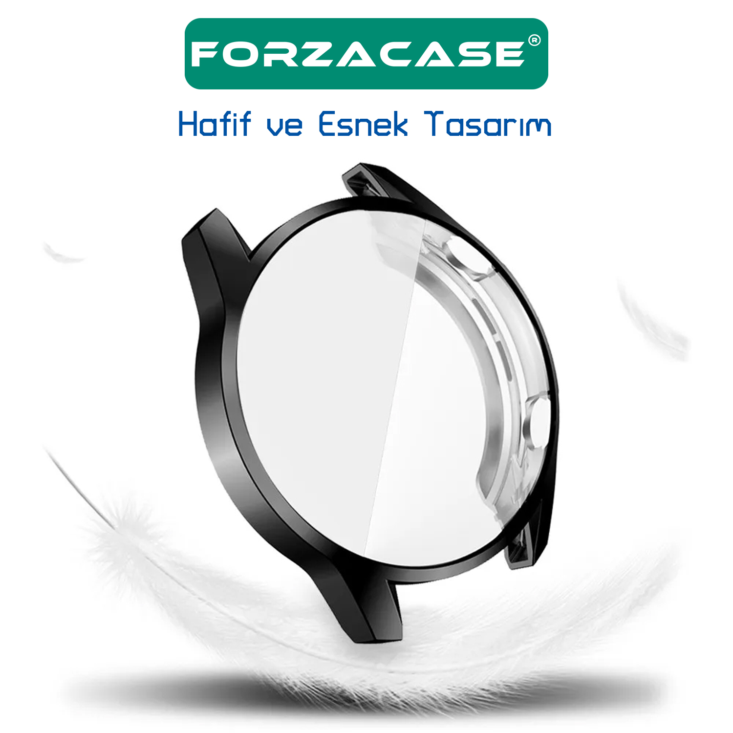 Forzacase Huawei Watch GT 3 Pro 46mm ile uyumlu Önü Kapalı Ekran Korumalı Silikon Kılıf - FC010