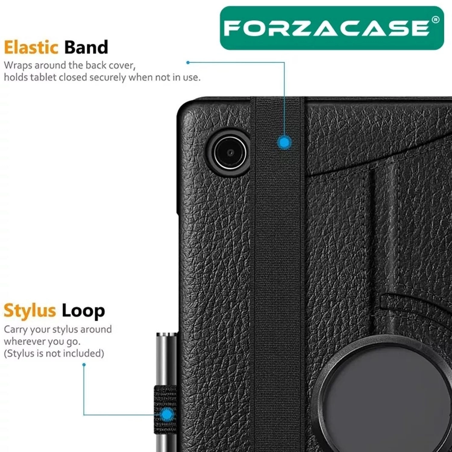 Forzacase Lenovo Tab P12 12.7 inc TB370FU ile uyumlu 360 Derece Döner Standlı Kılıf - FC012