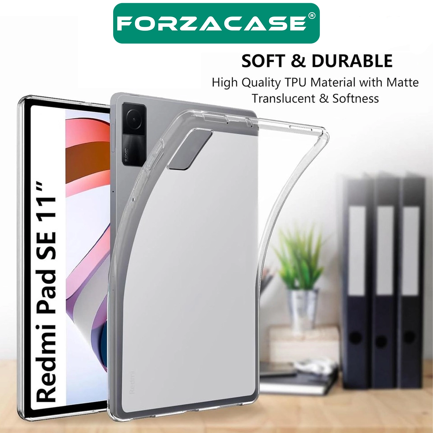 Forzacase Redmi Pad Se 11 Inch 2023 ile uyumlu Silikon Kılıf Buzlu Şeffaf - FC013