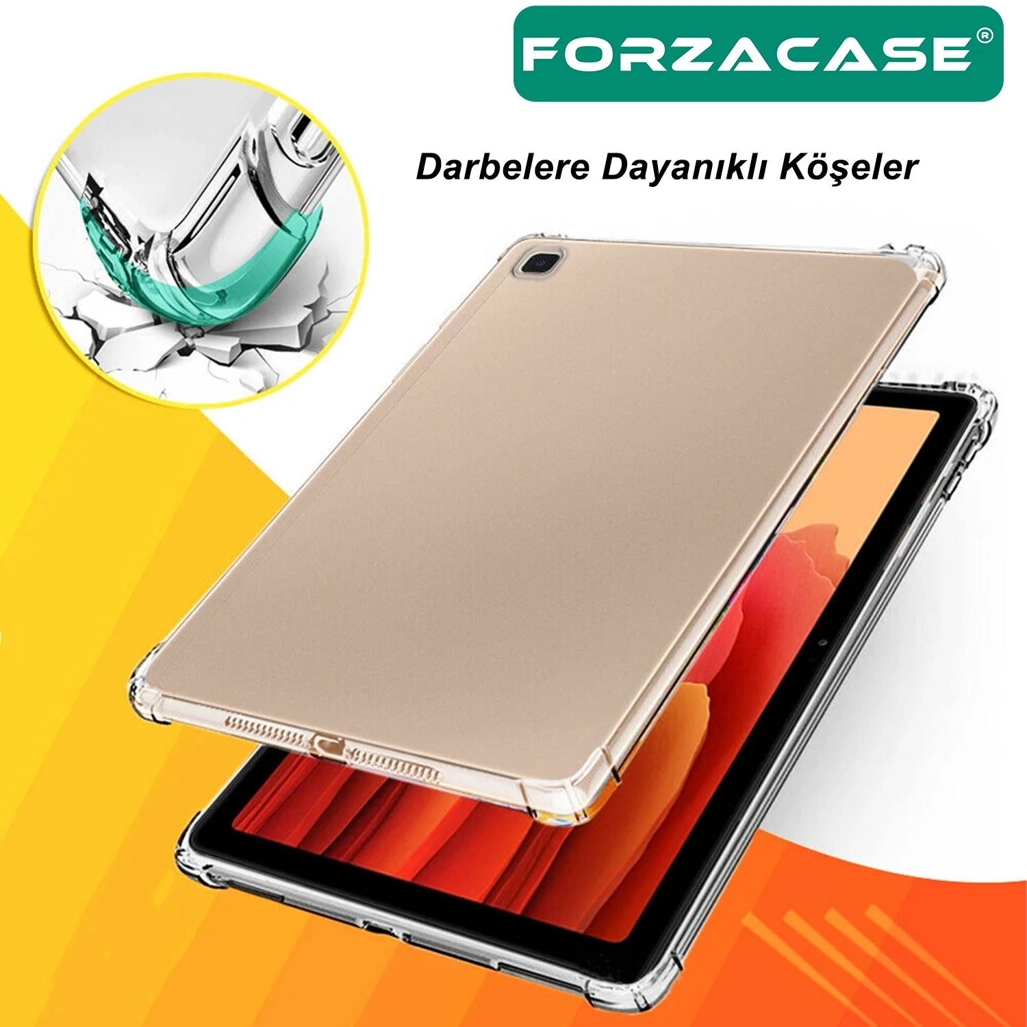 Forzacase Samsung Galaxy Tab S10 FE 10.9 inç X520 ile uyumlu Anti Shock Silikon Kılıf Şeffaf - FC014